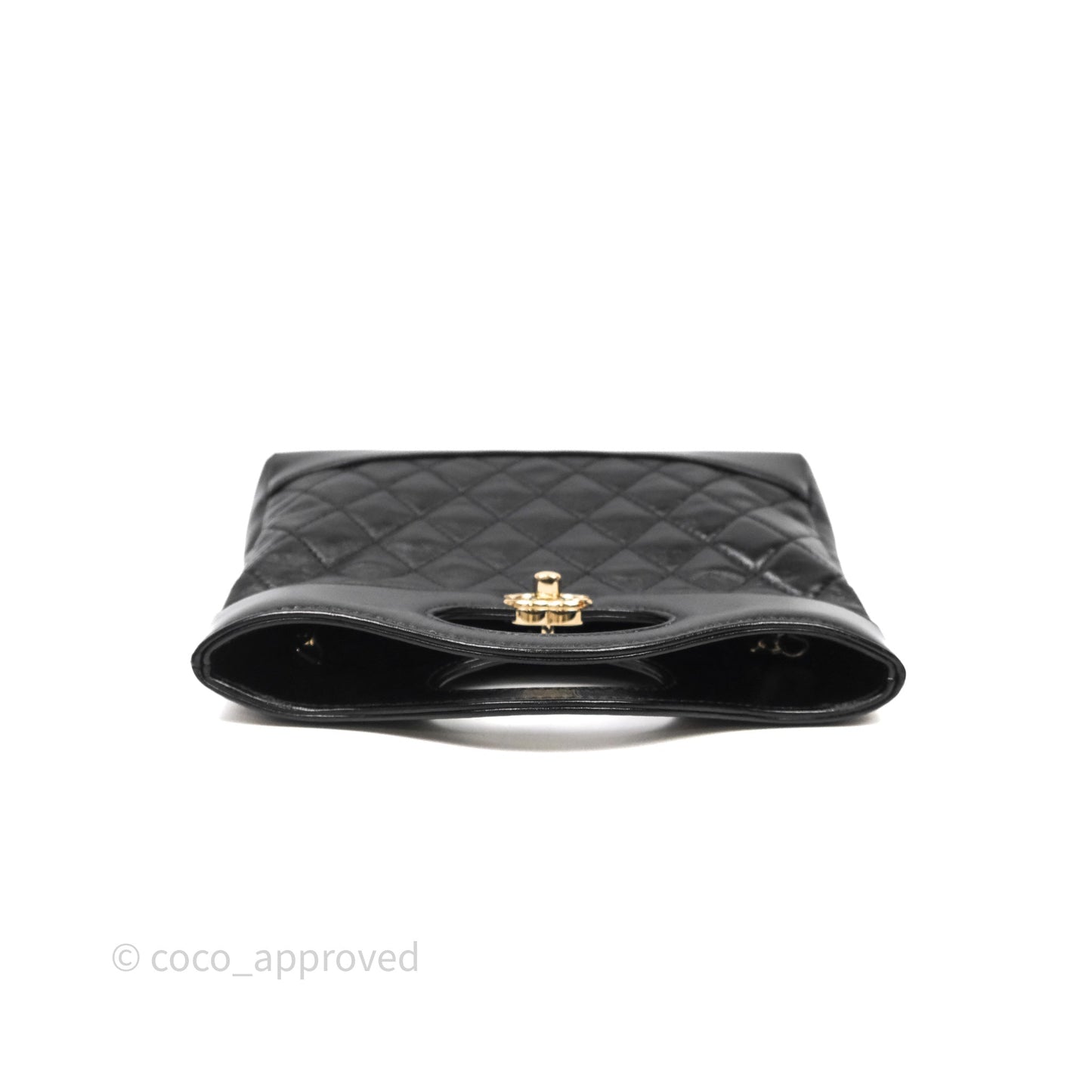 Chanel 31 Mini Black Shiny Calfskin Gold Hardware