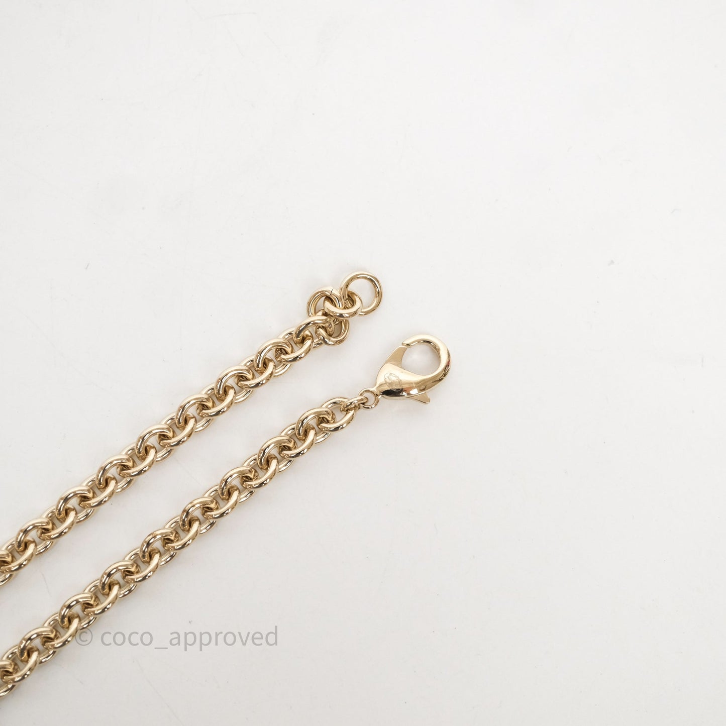 Chanel Metal CC Heart Locket Long Necklace Gold Tone 22C