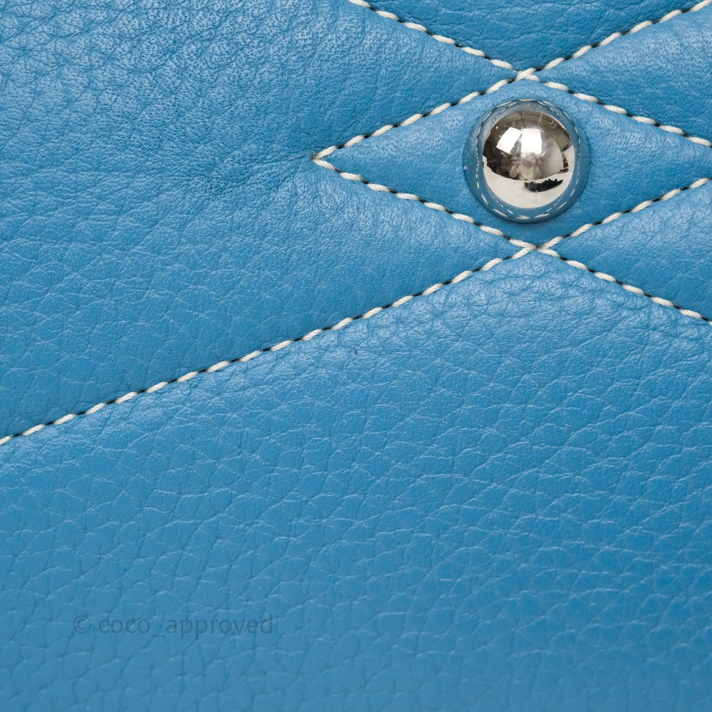 Hermes Victoria II 35 Bag Blue Jean 75 Clemence Palladium Hardware