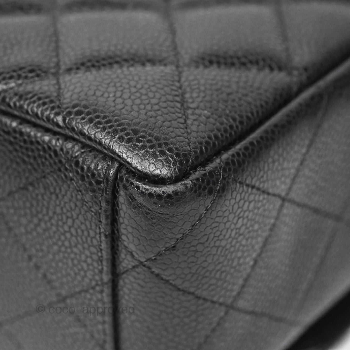 Chanel Maxi Single Flap Quilted Black Caviar Silver Hardware