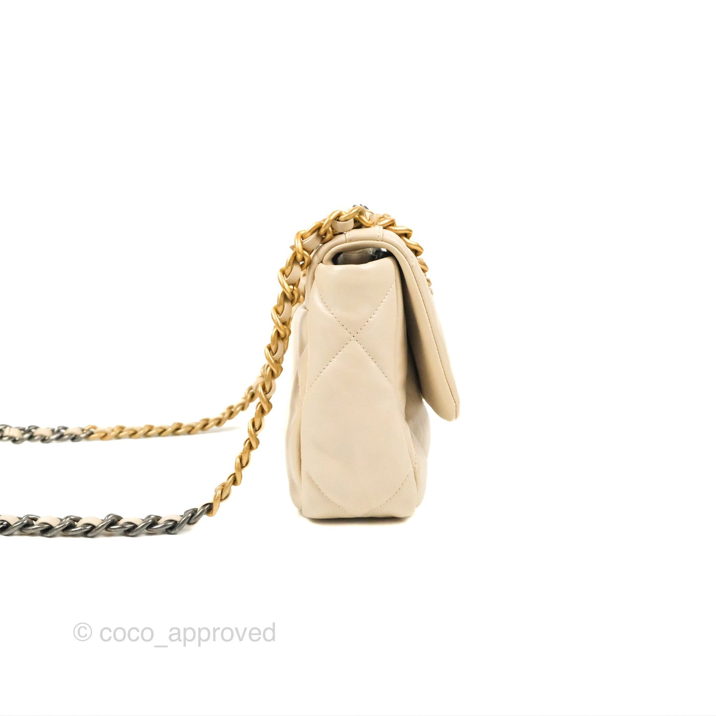 Chanel 19 Small Ivory Beige Mixed Hardware