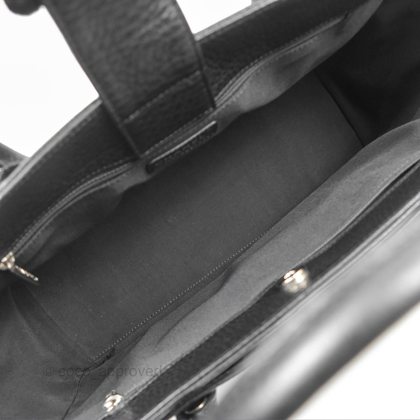 Chanel Executive Tote Bag Black Grained Calfskin Silver Hardware