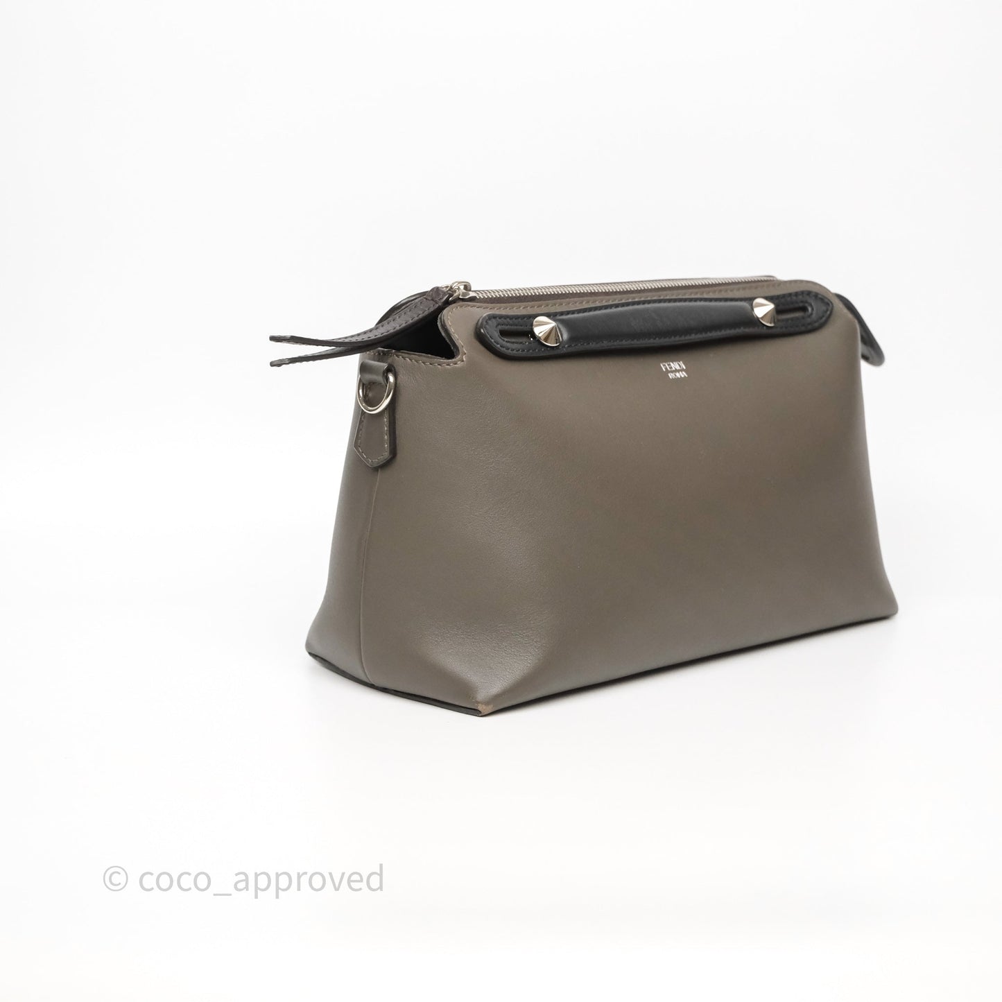Fendi By The Way Medium Leather Satchel Dark Grey Bag