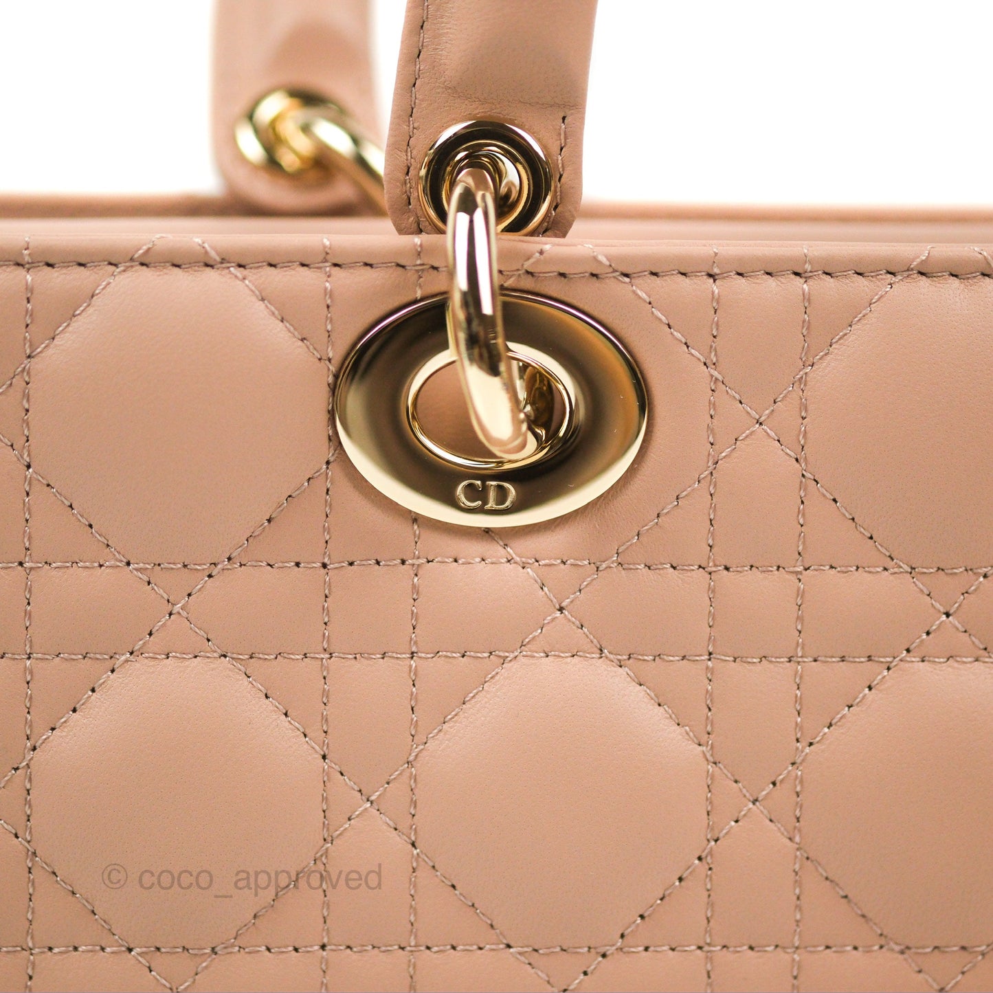 Dior Medium Lady D-Joy Bag Nude Pink Lambskin Cannage