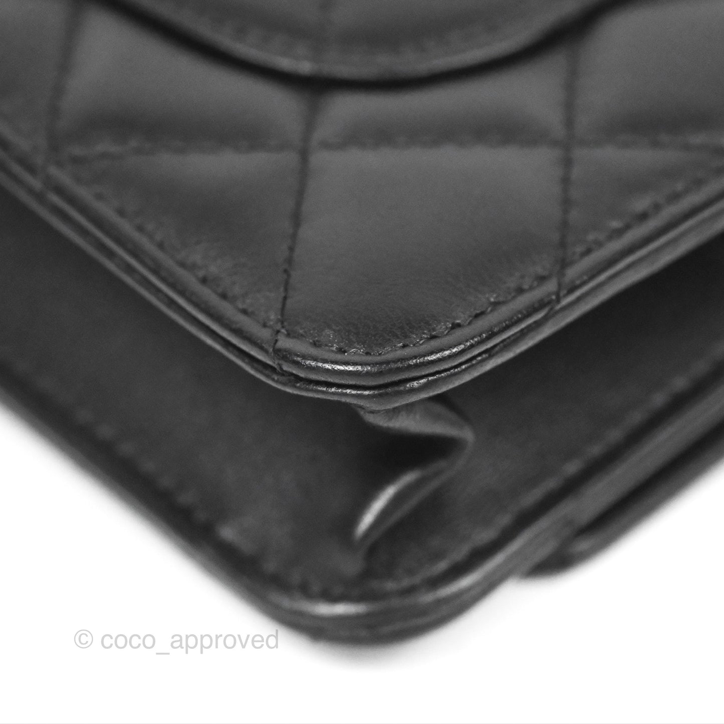 Chanel Quilted Classic WOC Black Lambskin Gold Hardware