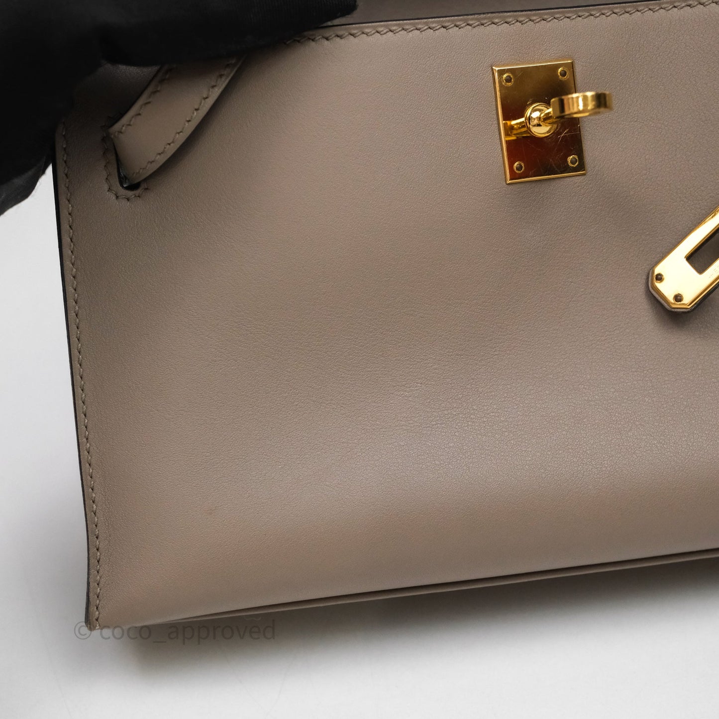 Hermès Kelly Pochette Gris Asphalte M8 Swift Gold Hardware