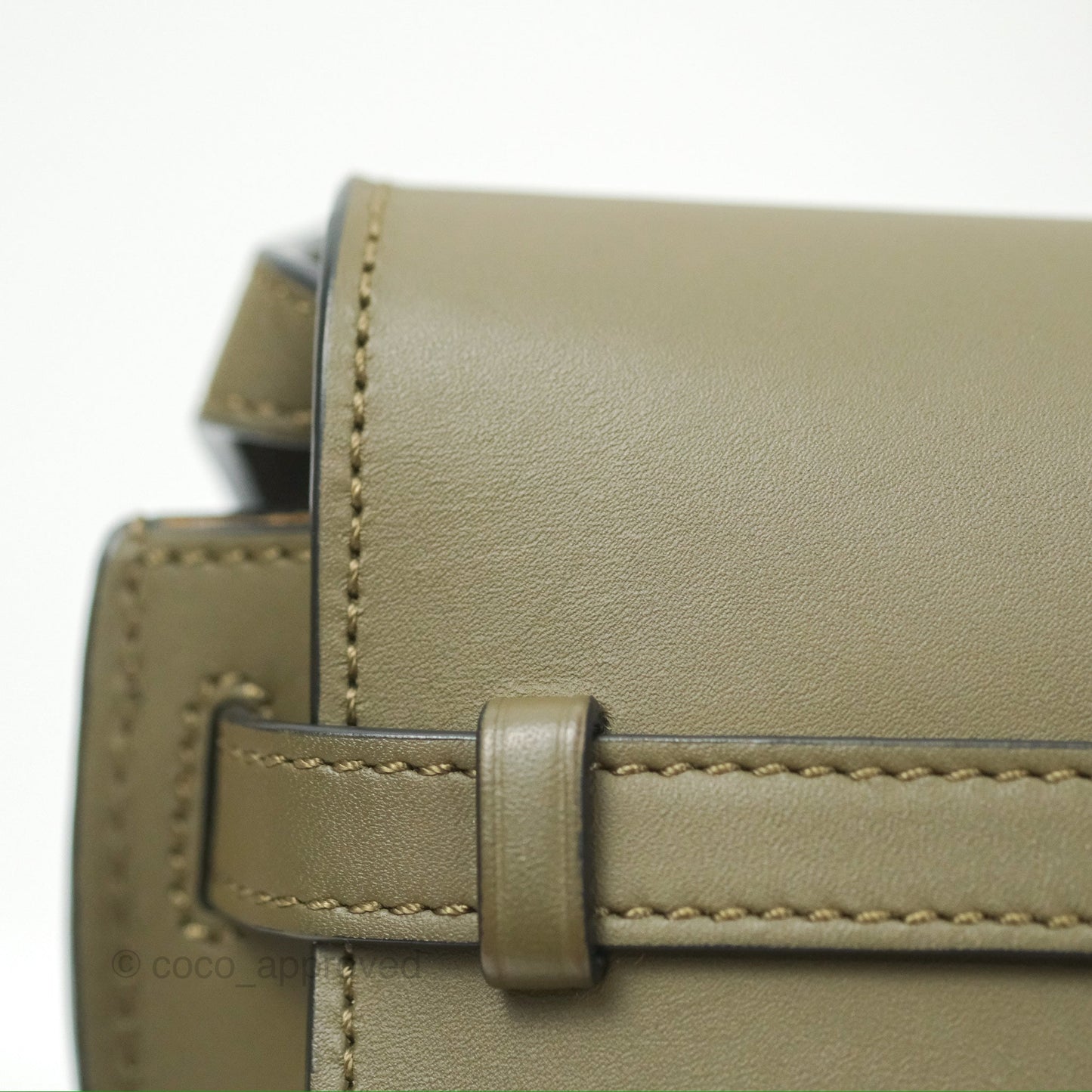 Loewe Mini Gate Dual Bag Soft Calfskin & Jacquard Strap Autumn Green