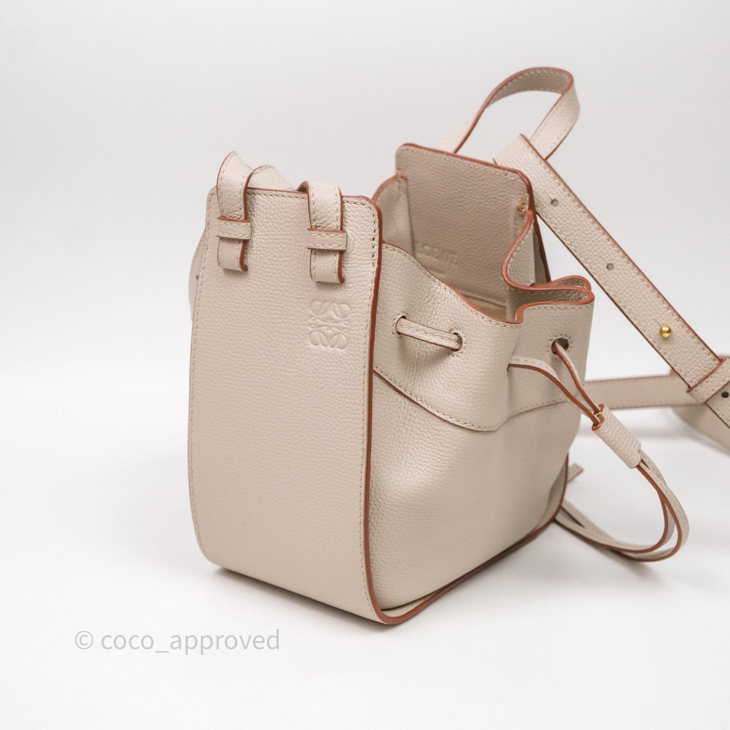 Loewe Mini Hammock Drawstring Light Ghost Calfskin