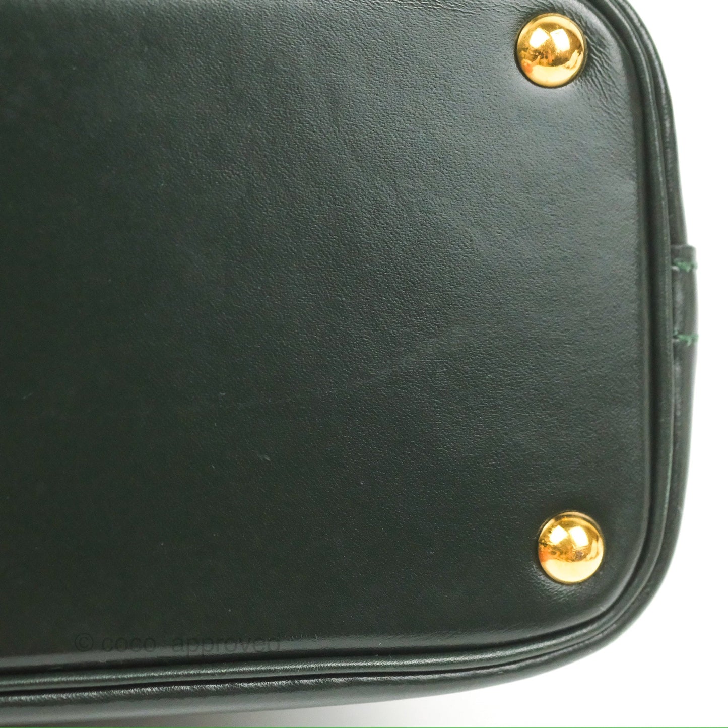 Hermès Vintage Bolide 27 Dark Green Box Leather Gold Hardware