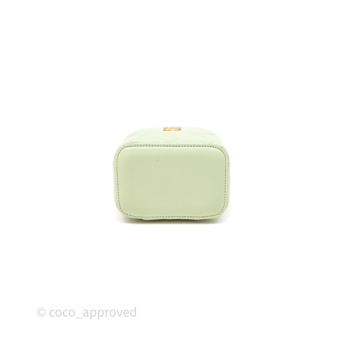 Chanel Mini Pearl Crush Vanity With Chain Green Aged Gold Hardware