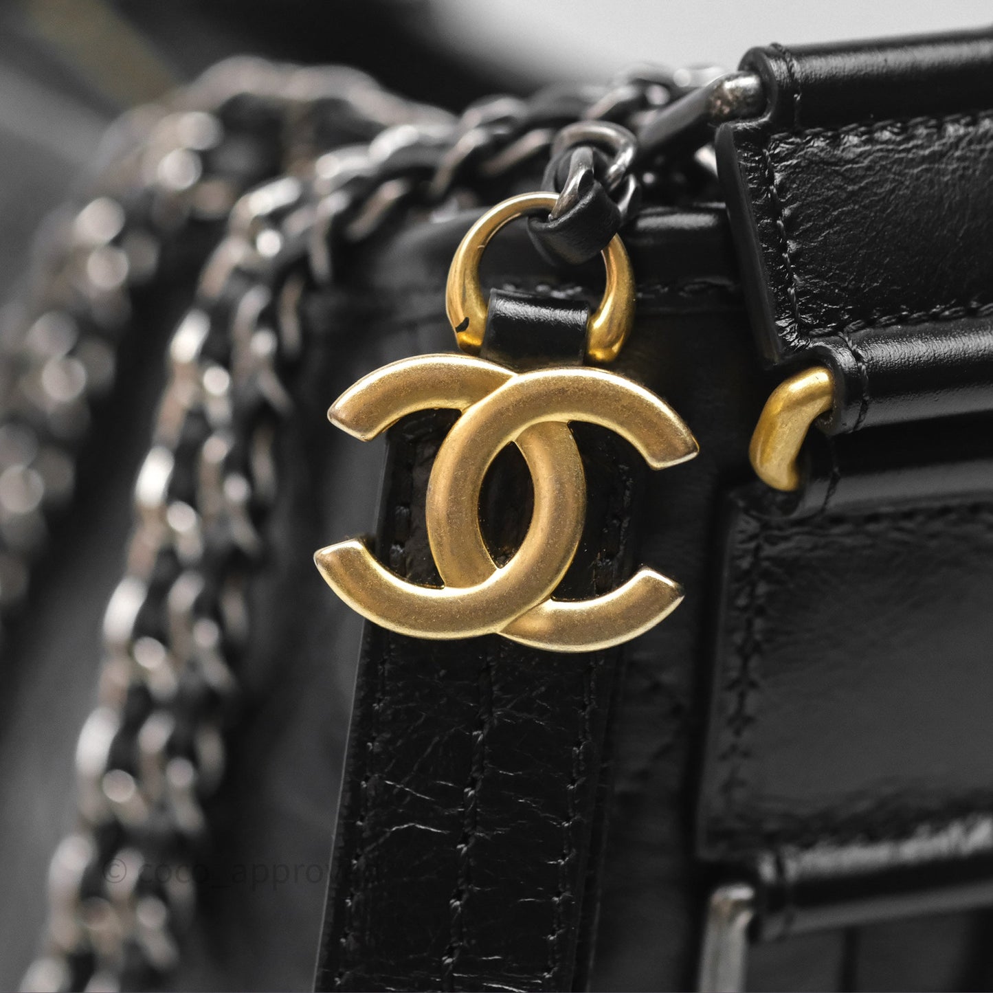 Chanel New Medium Gabrielle Hobo Quilted Black Aged Calfskin