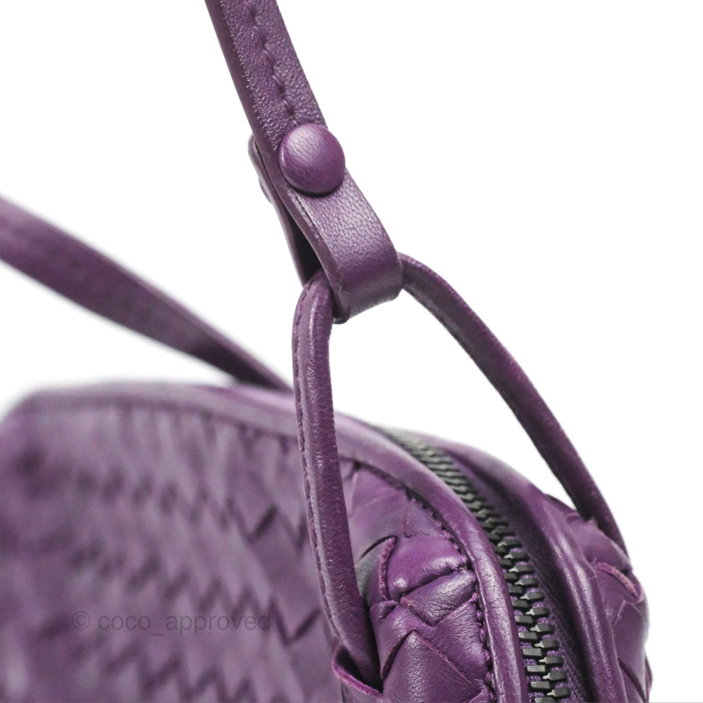 Bottega Veneta Crossbody Bag Intrecciato Leather Purple