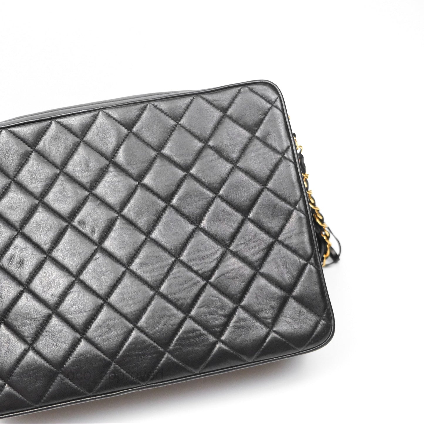Chanel Vintage Camera Bag Black Lambskin 24K Gold Hardware