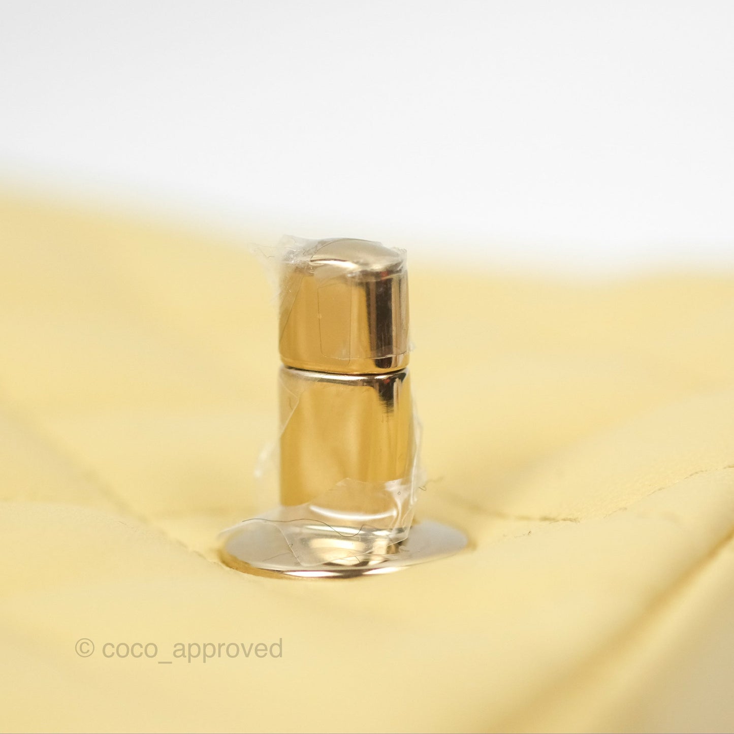 Chanel Mini Square Quilted Yellow Lambskin Gold Hardware