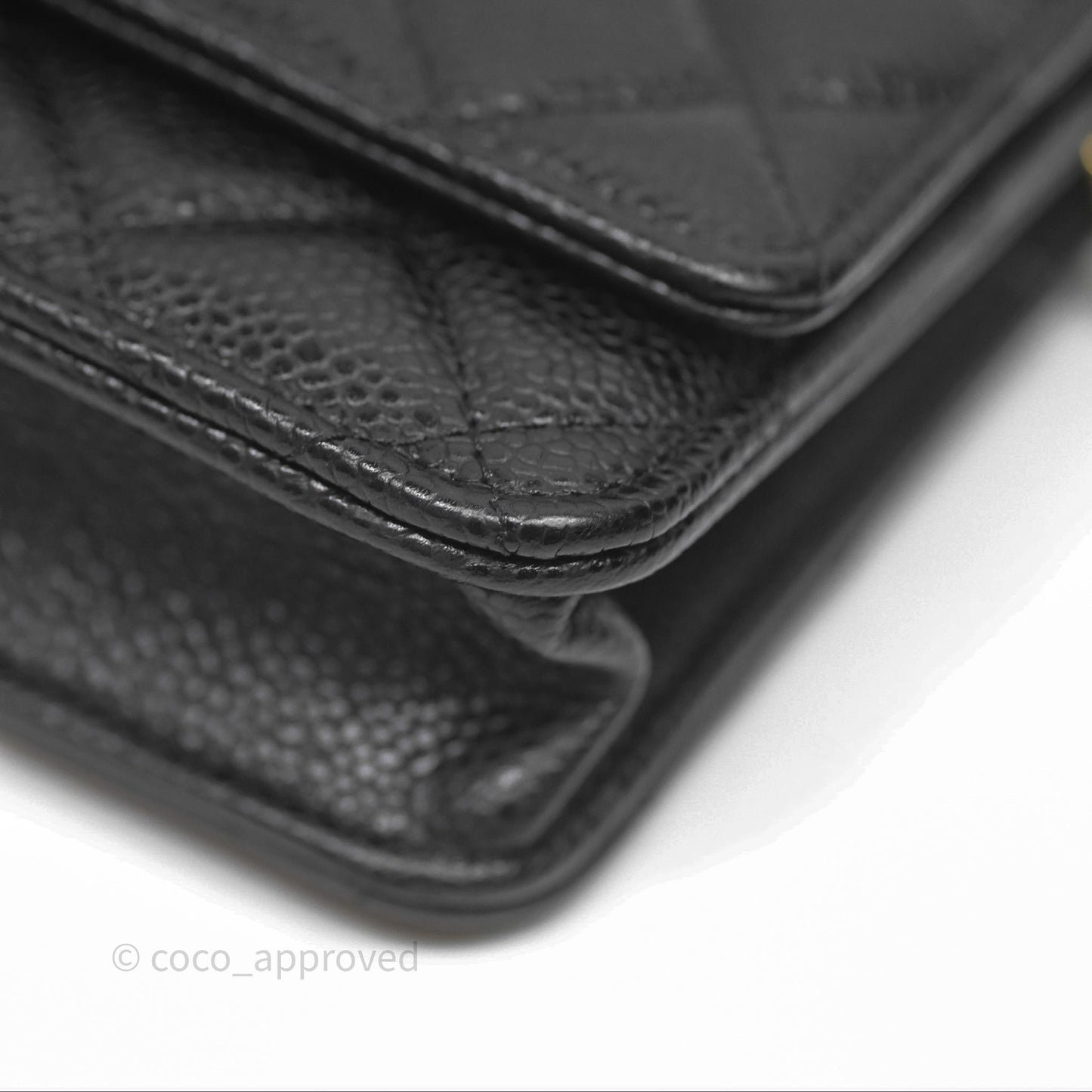 Chanel Classic Wallet On Chain WOC Quilted Black Caviar Gold Hardware