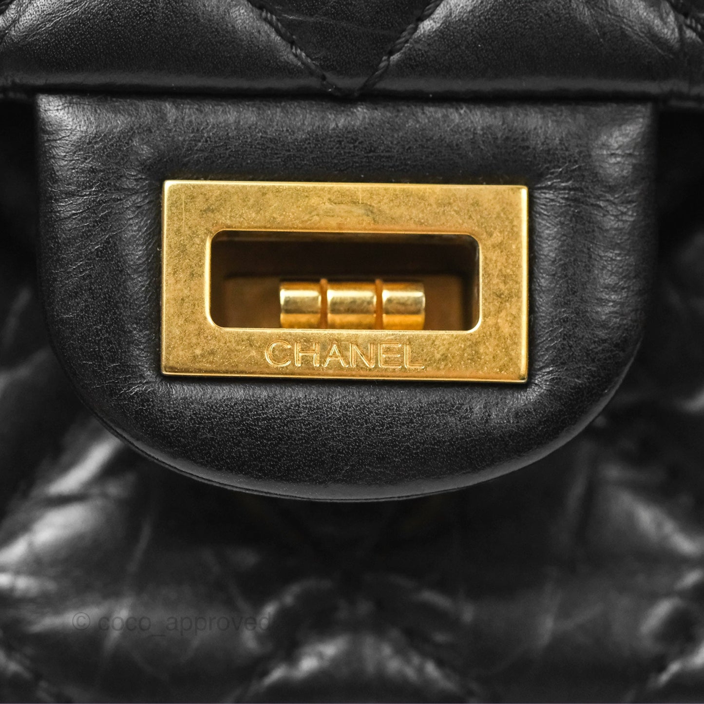 Chanel Reissue 226 Quilted Black Aged Calfskin Aged Gold Hardware