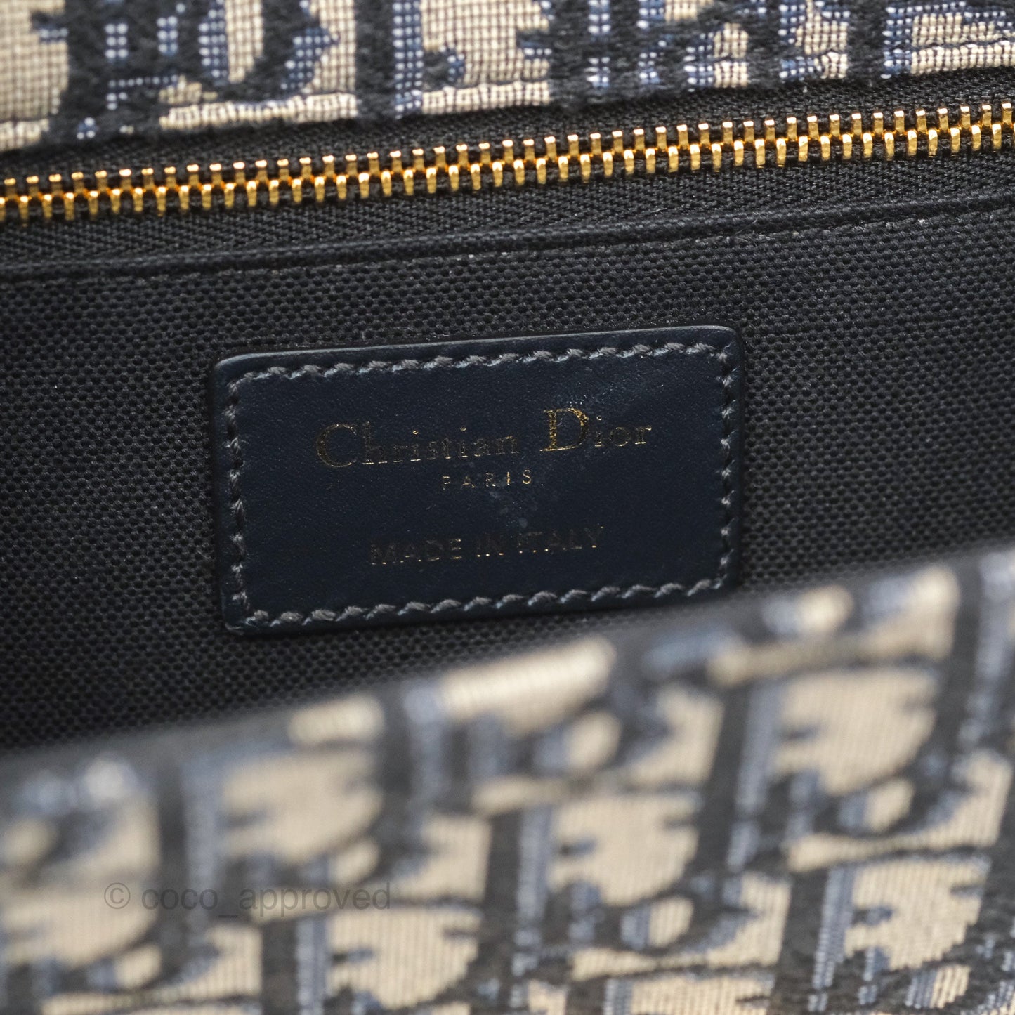Christian Dior 30 Montaigne with Chain Blue Dior Oblique Jacquard