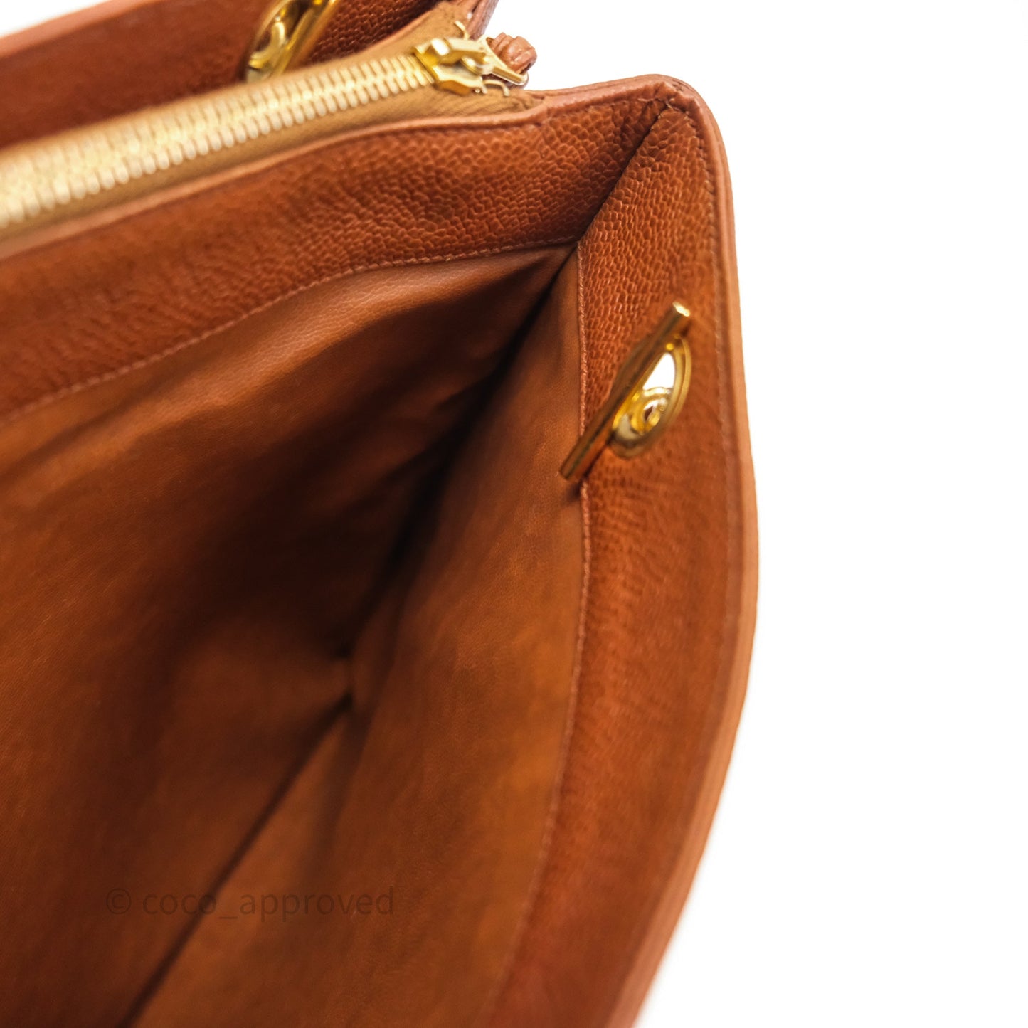 Chanel Vintage Tote Caramel Caviar 24K Gold Hardware