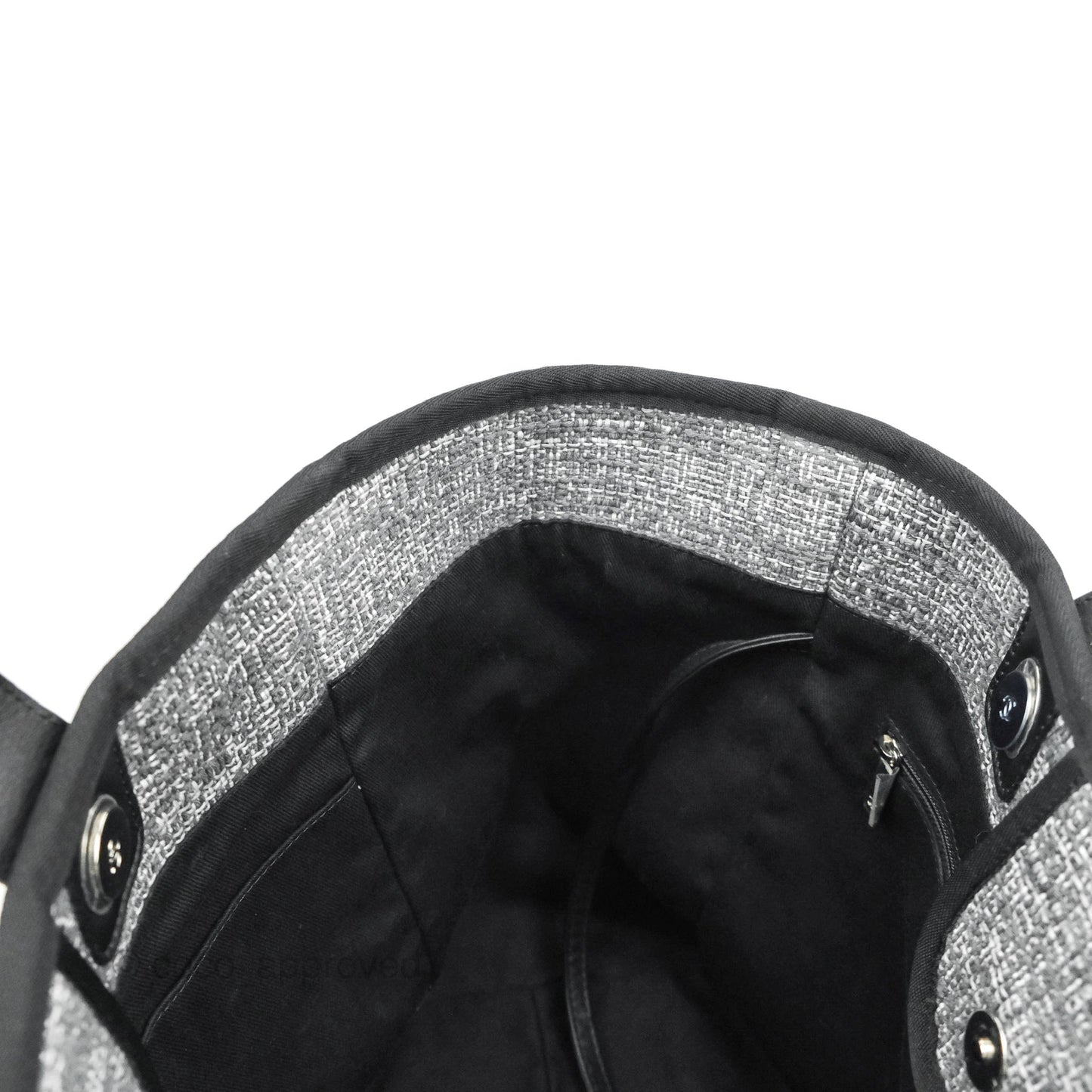 Chanel Large Deauville Charcoal Grey Tweed