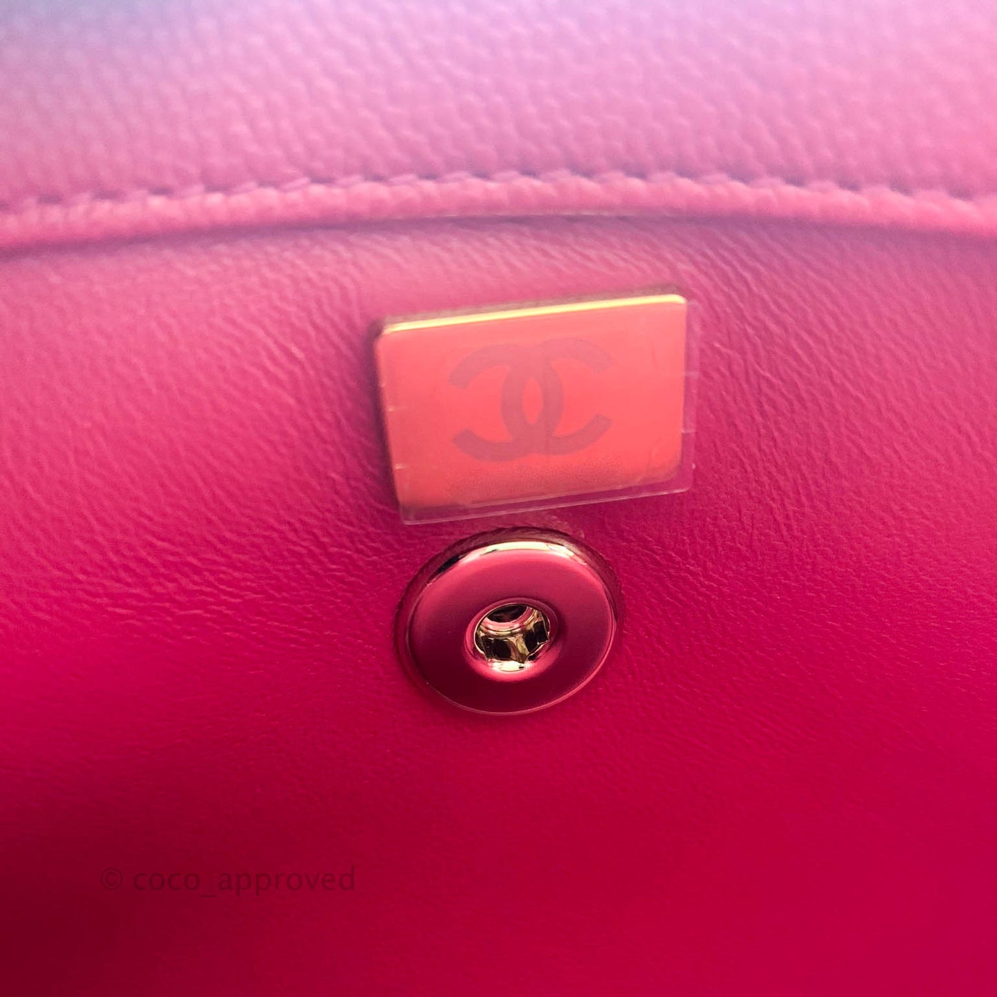 Chanel Mini (Small) Coco Handle Quilted Red Caviar Gold Hardware 21A