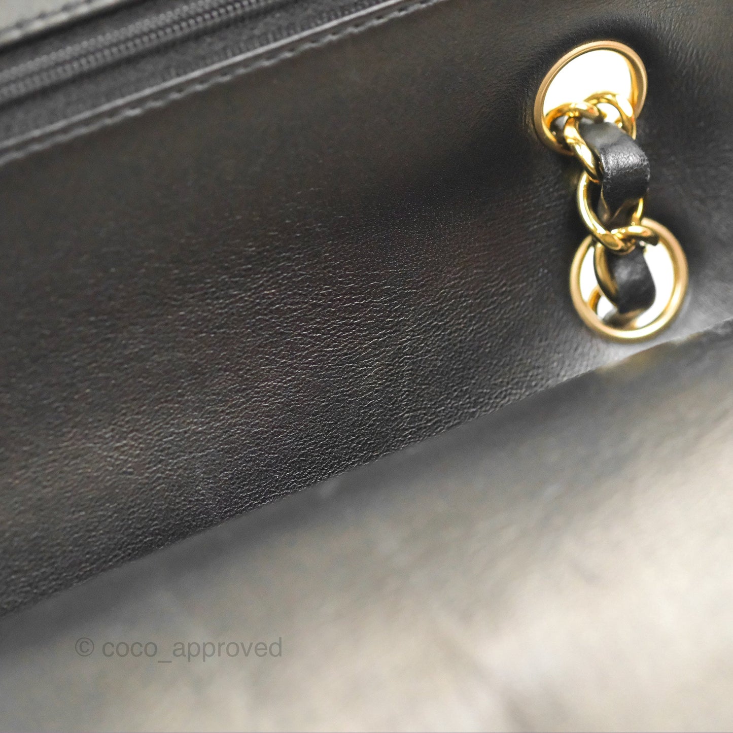 Chanel Classic M/L Medium Flap Quilted Black Lambskin Gold Hardware