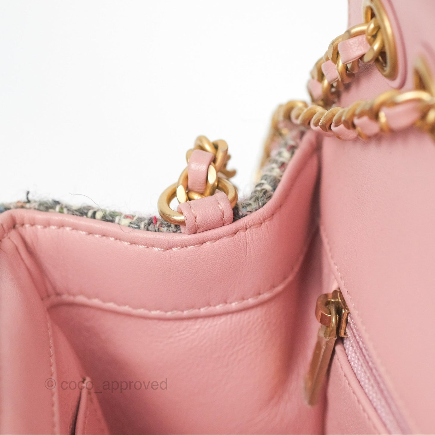 Chanel Small CC Filigree Flap Pink Tweed