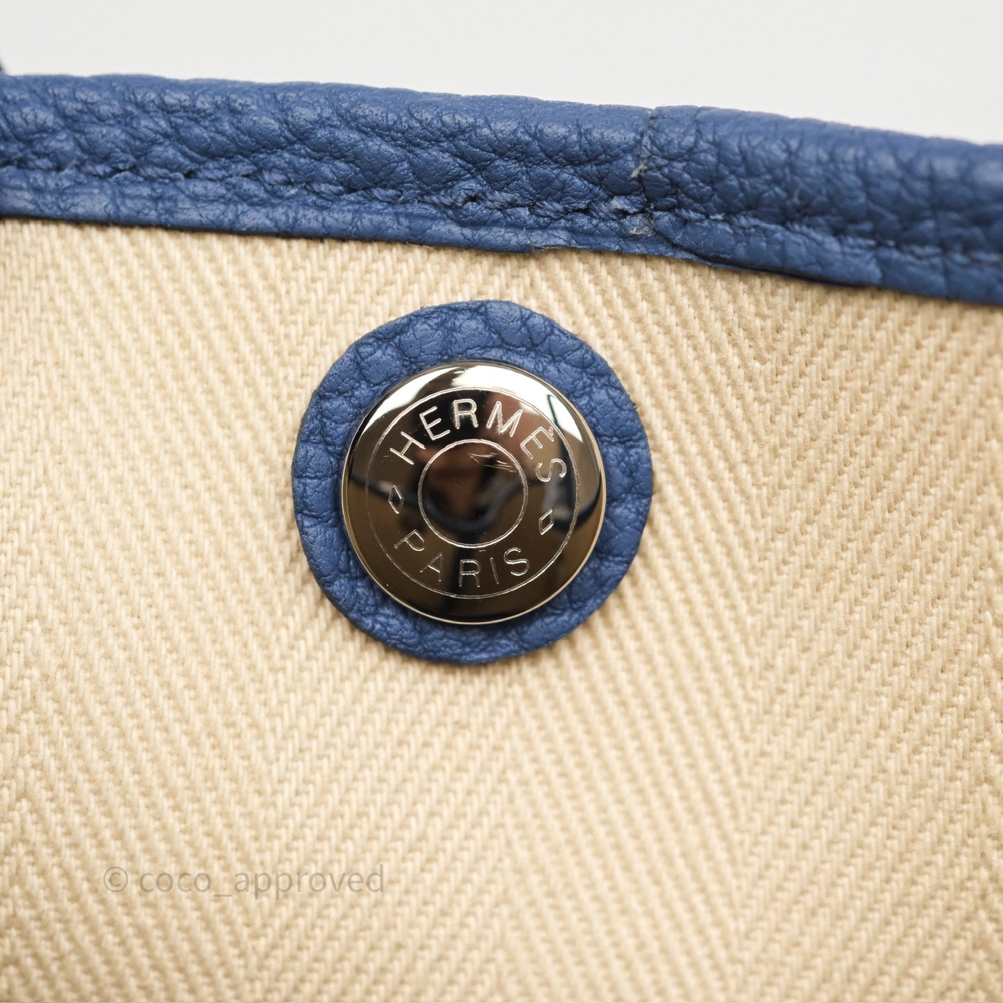 Hermès Garden Party 36 Toile Natural Canvas Blue