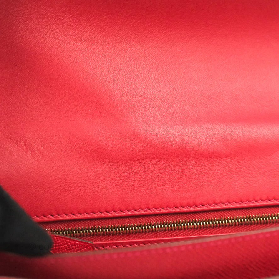 Hermès Constance 24 Rouge Casaque Epsom Gold Hardware