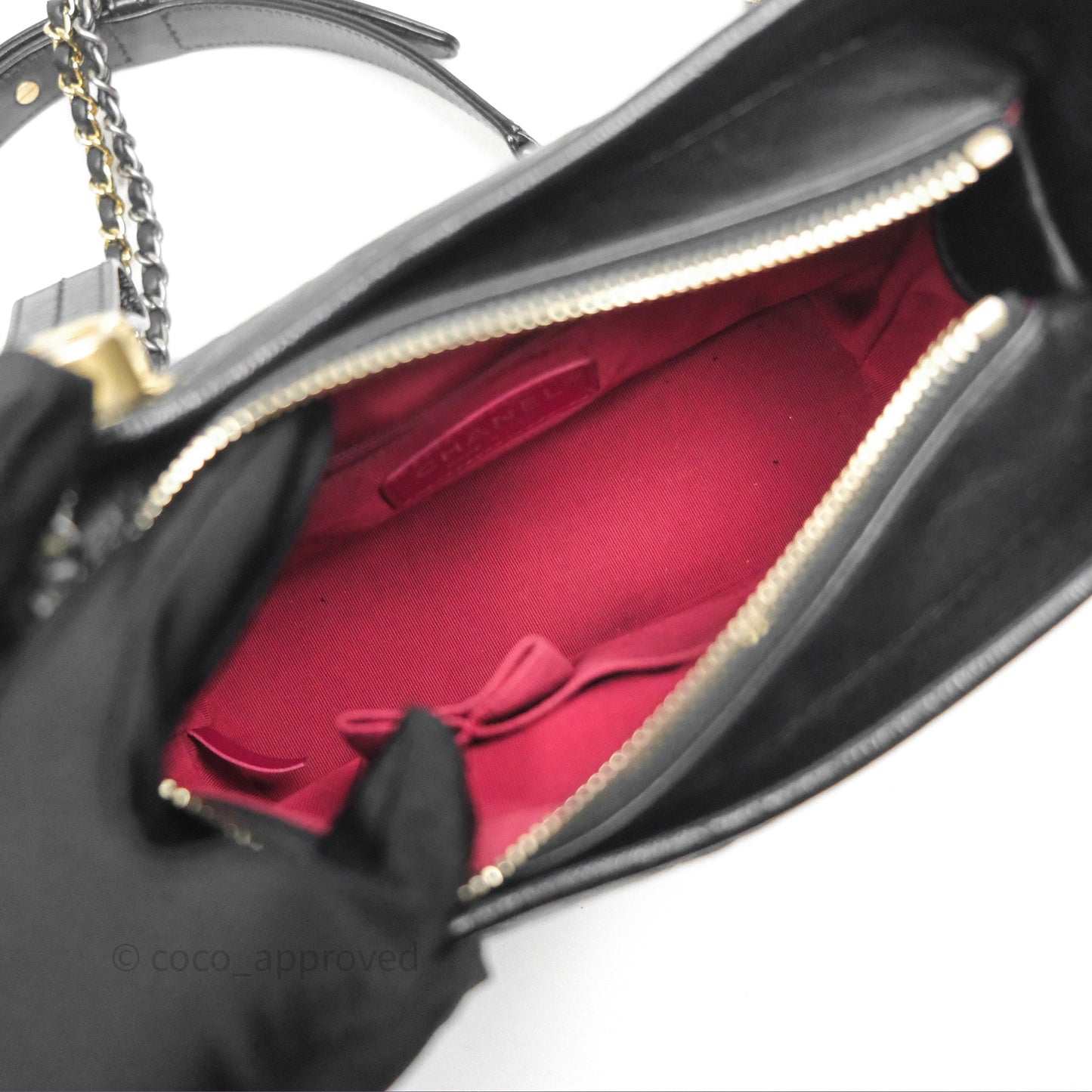 Chanel Small Gabrielle Hobo Quilted Black Aged Calfskin