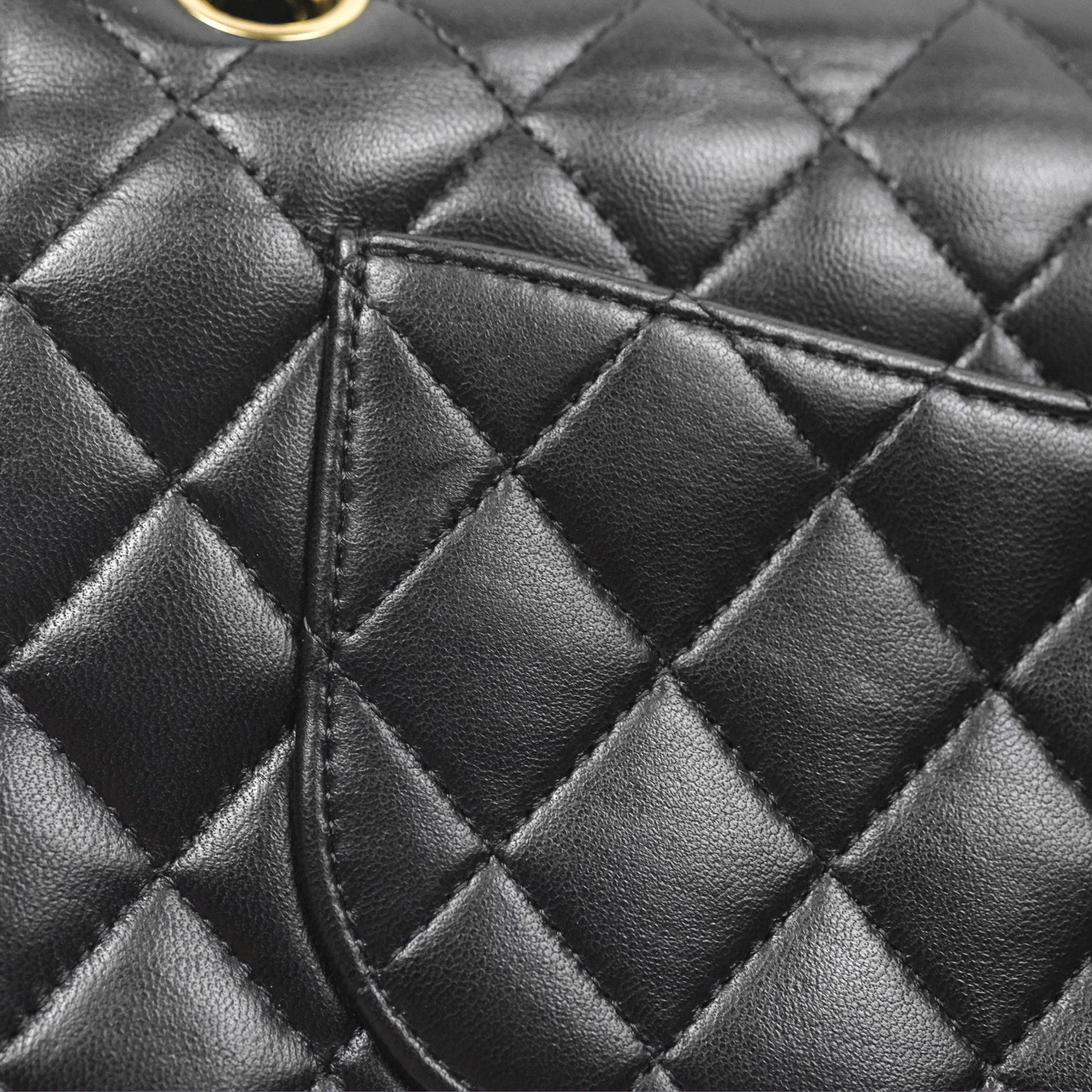 Chanel Classic M/L Medium Flap Quilted Black Lambskin Gold Hardware