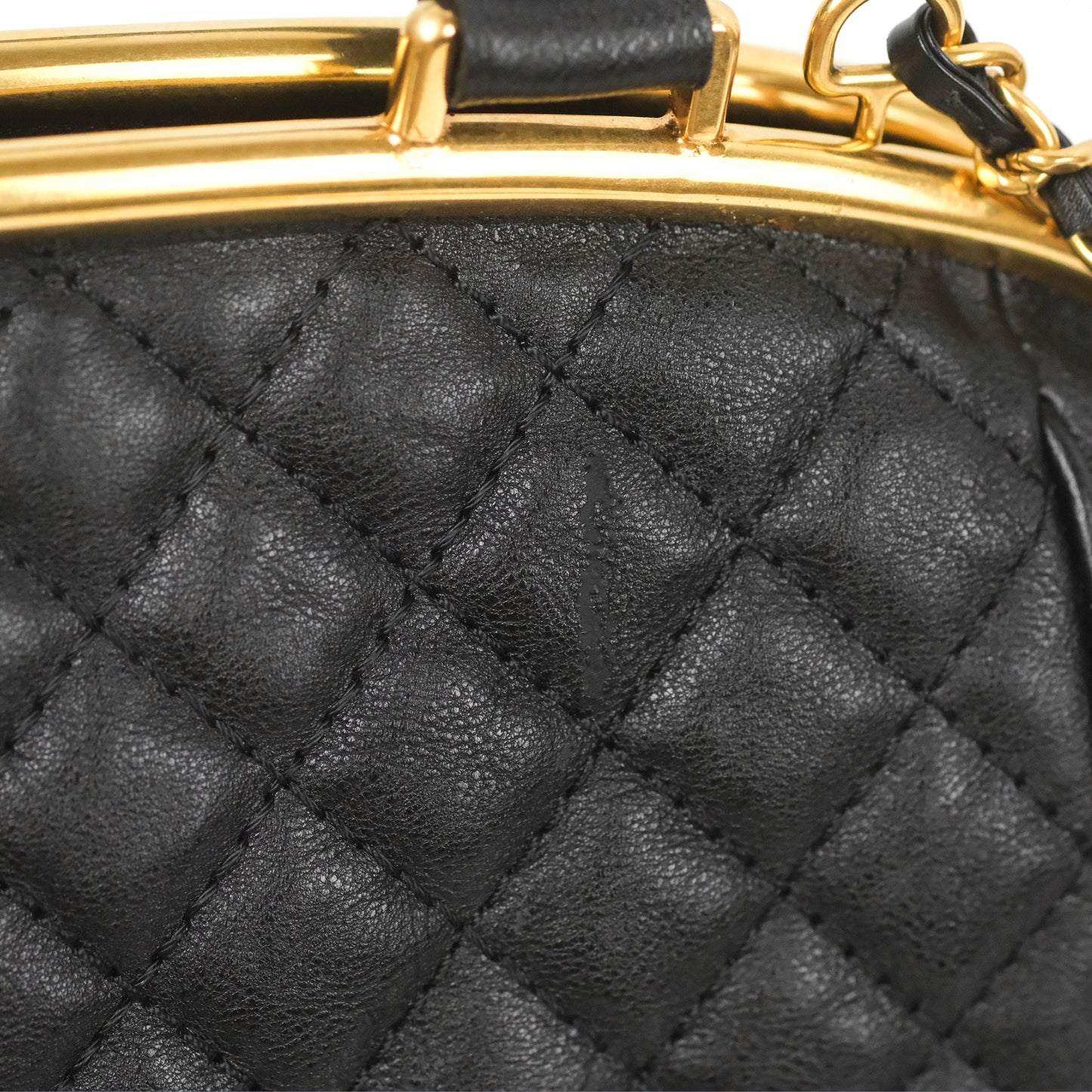 Chanel Paris Rome Colosseum Lock Bag Black Calfskin Antique Gold