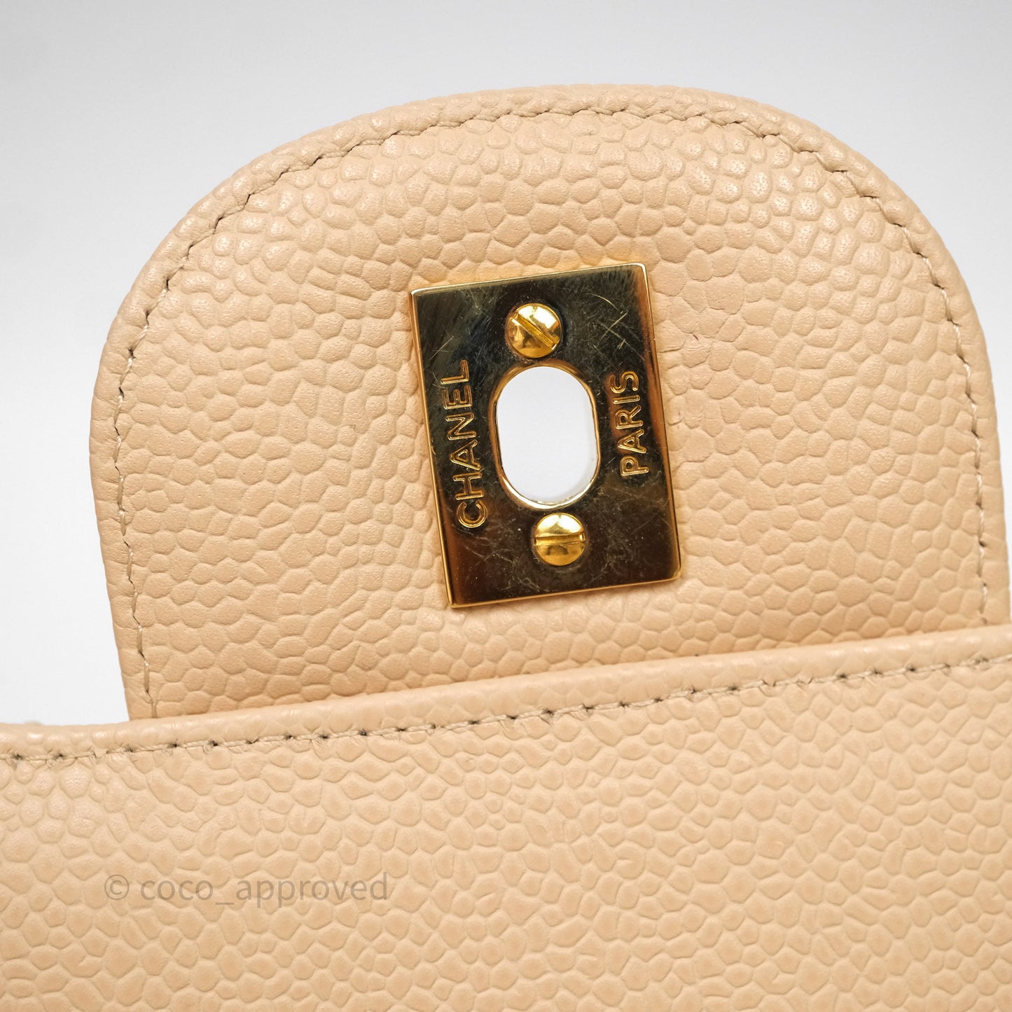 Chanel Jumbo Double Flap Beige Caviar Gold Hardware⁣⁣