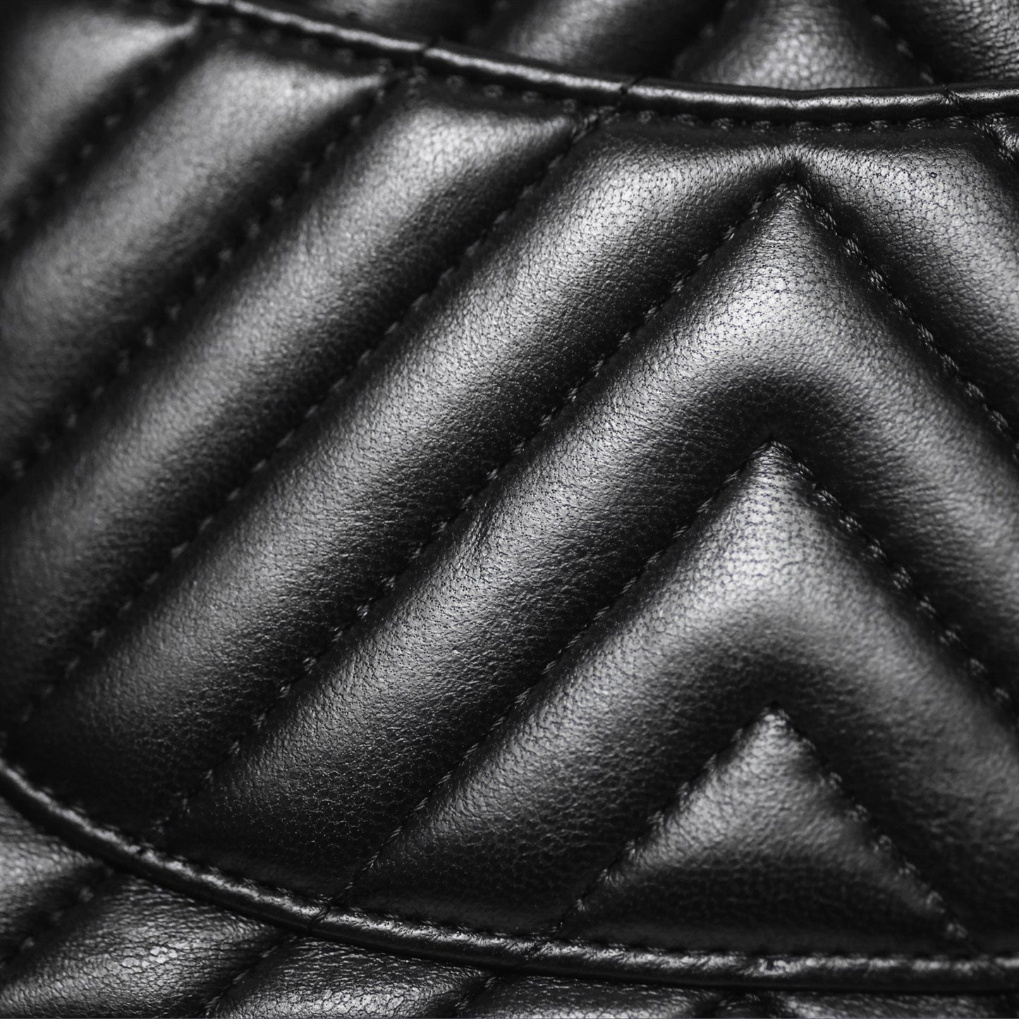 Chanel Mini Square Flap Chevron Black Lambskin Aged Gold Hardware