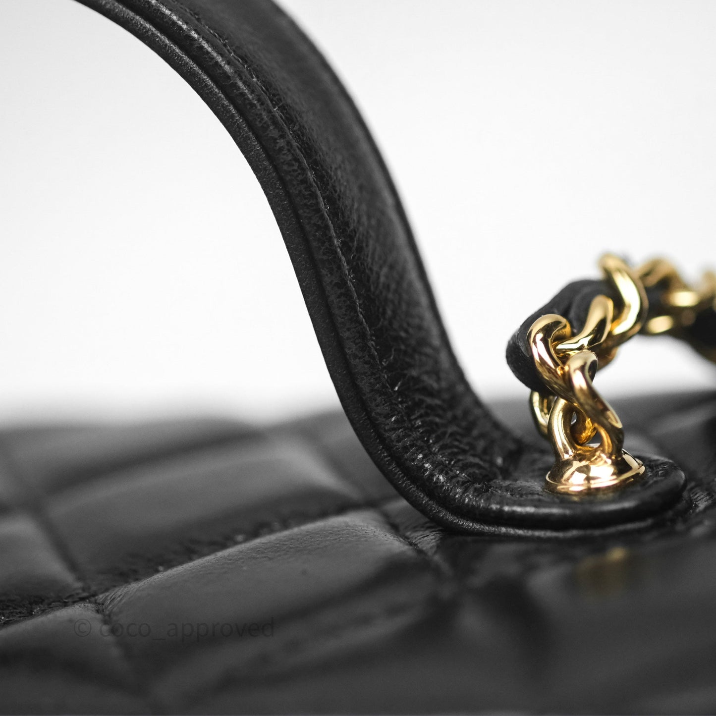 Chanel Cargo Pocket Top Handle Vanity with Chain Black Shiny Lambskin Gold Hardware 22K