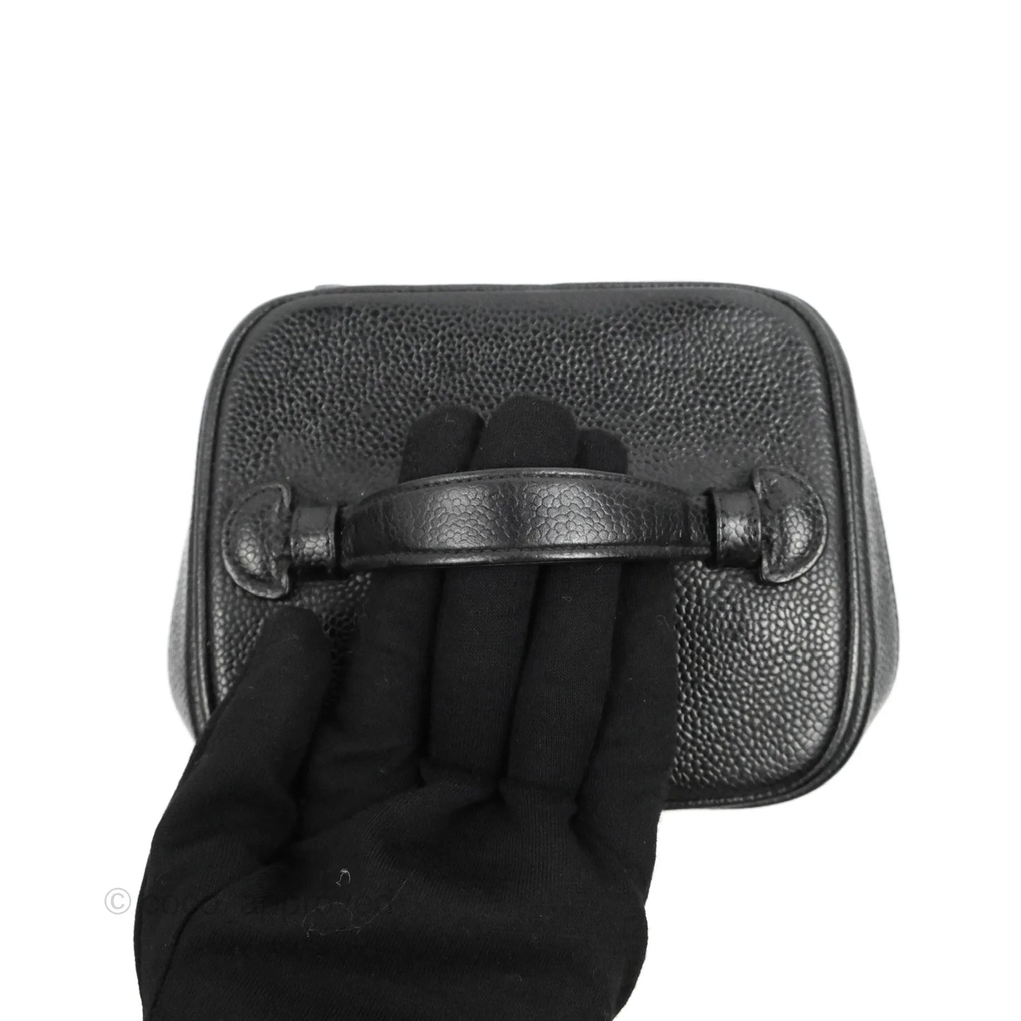 Chanel Vintage Vanity Case Black Caviar Gold Hardware