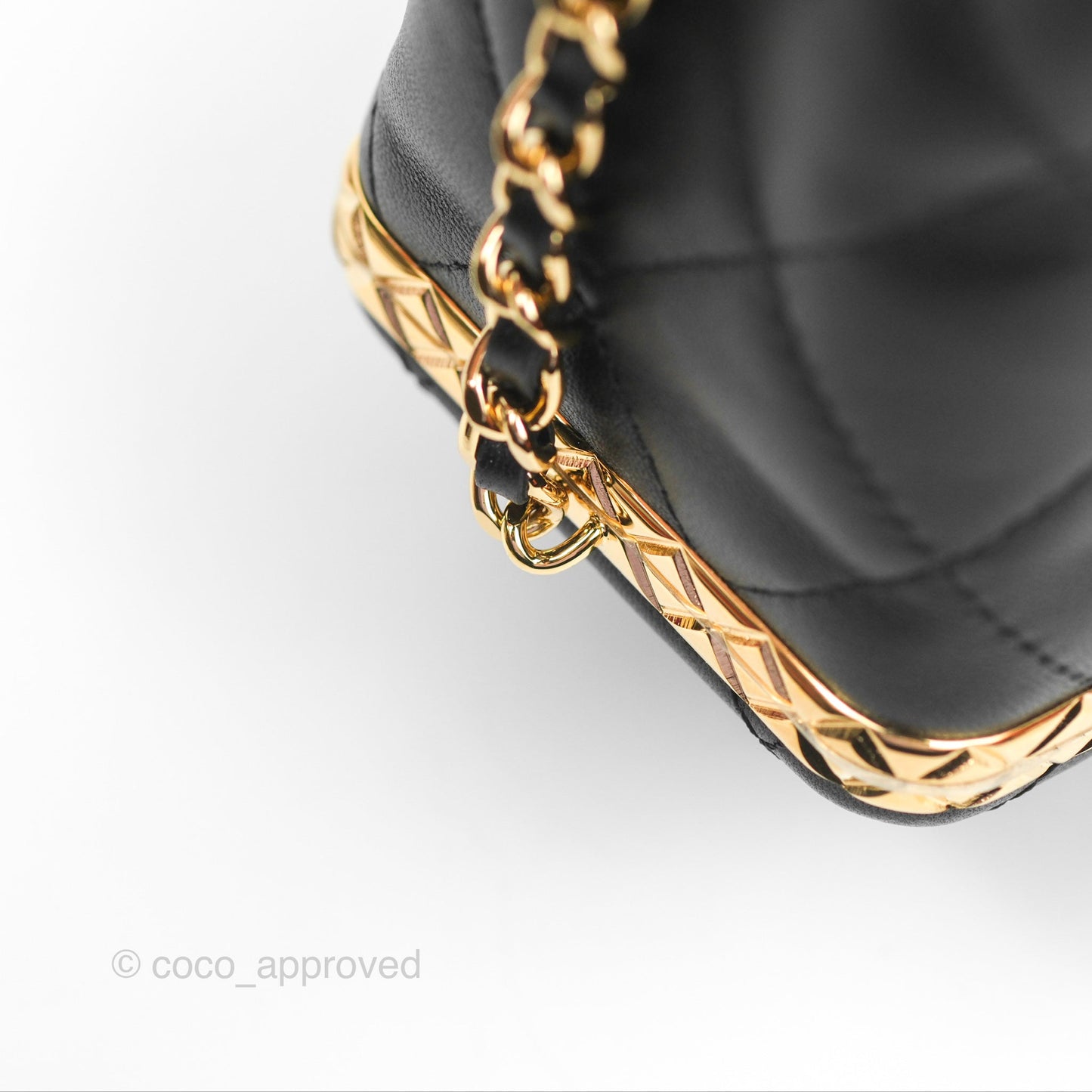 Chanel Small Bucket With Chain Black Lambskin Gold Hardware