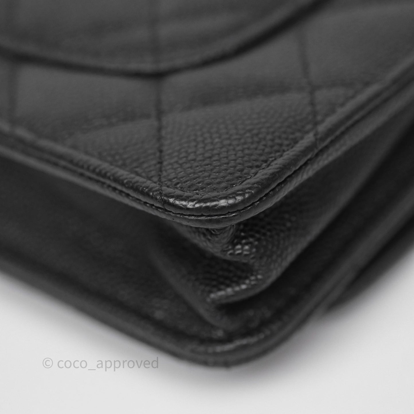 Chanel Wallet On Chain WOC Black Caviar Gold Hardware 23C