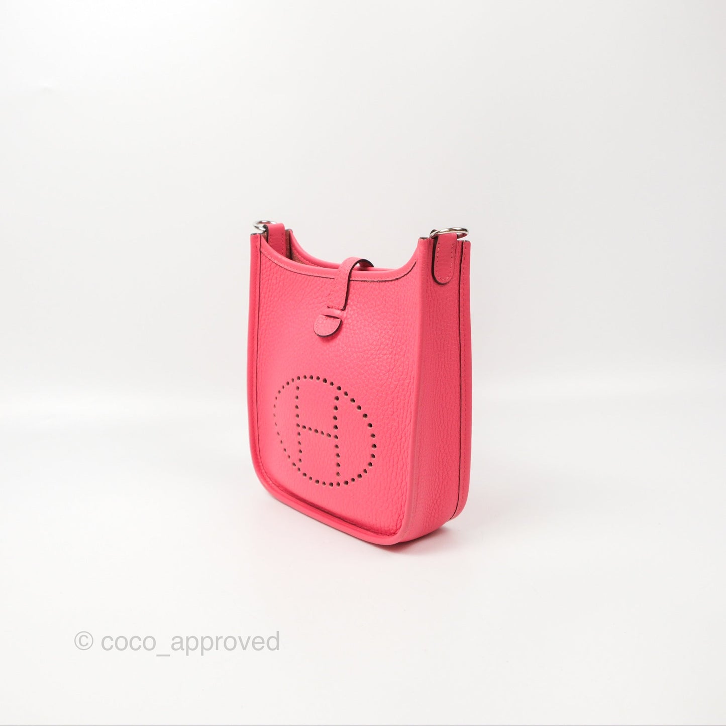Hermès Mini Evelyne 16 Rose Azalee Clemence Palladium Hardware