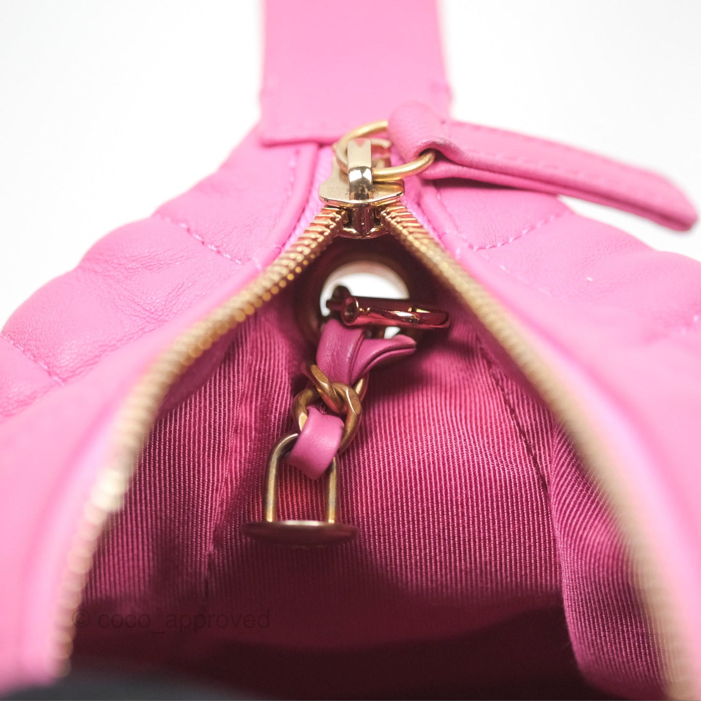 Chanel Quilted Small Perfect Meeting Hobo Pink Lambskin Aged Gold Hardware
