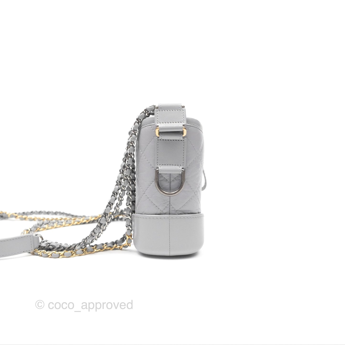 Chanel Small Gabrielle Hobo Quilted Grey Aged Calfskin