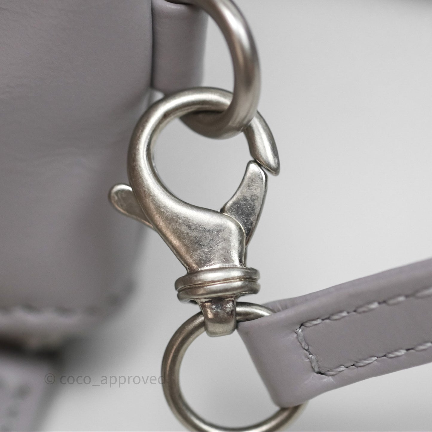 Chanel 22 Medium Grey Shiny Aged Calfskin Aged Silver Hardware
