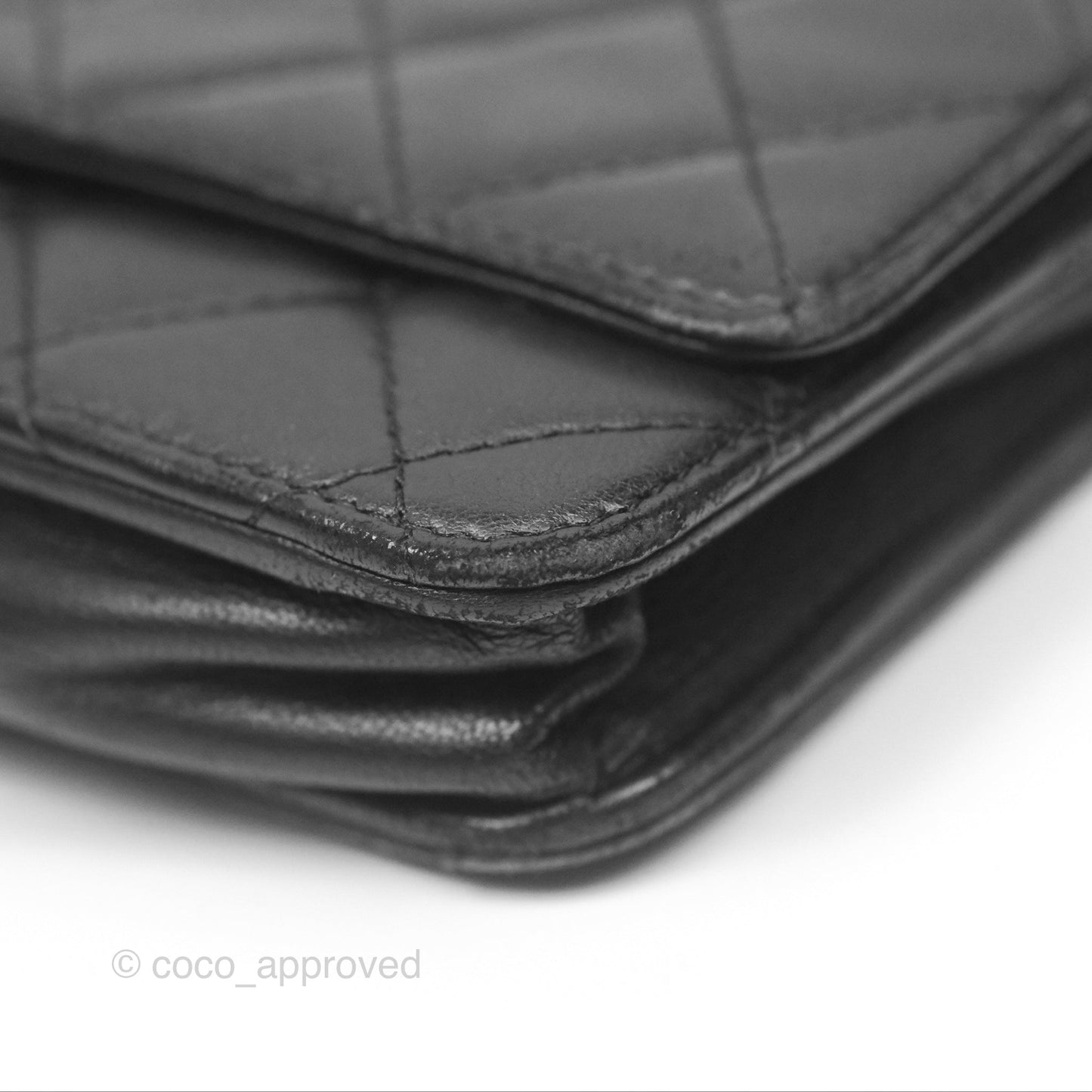 Chanel Quilted Wallet on Chain WOC Black Lambskin Palladium Hardware