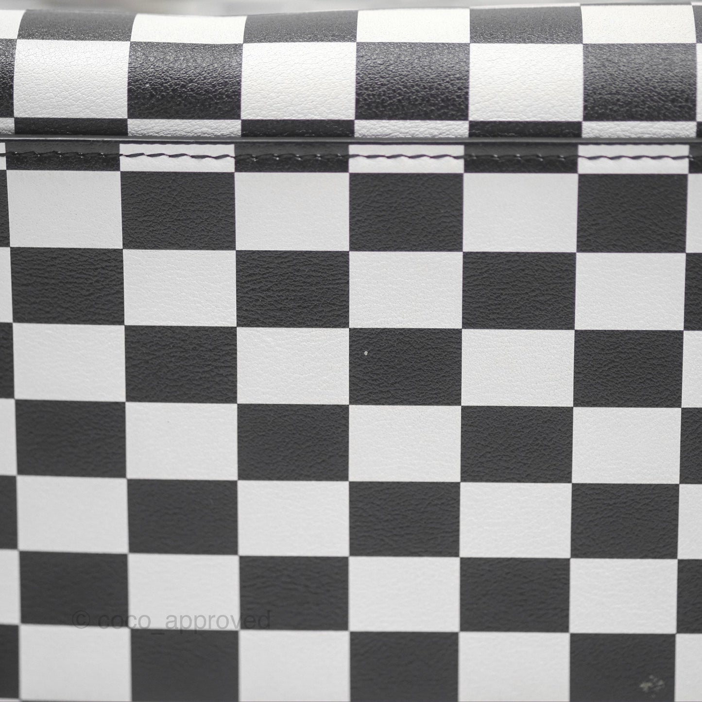 Christian Dior Medium Lady Dior Checkered Black/ White Calfskin