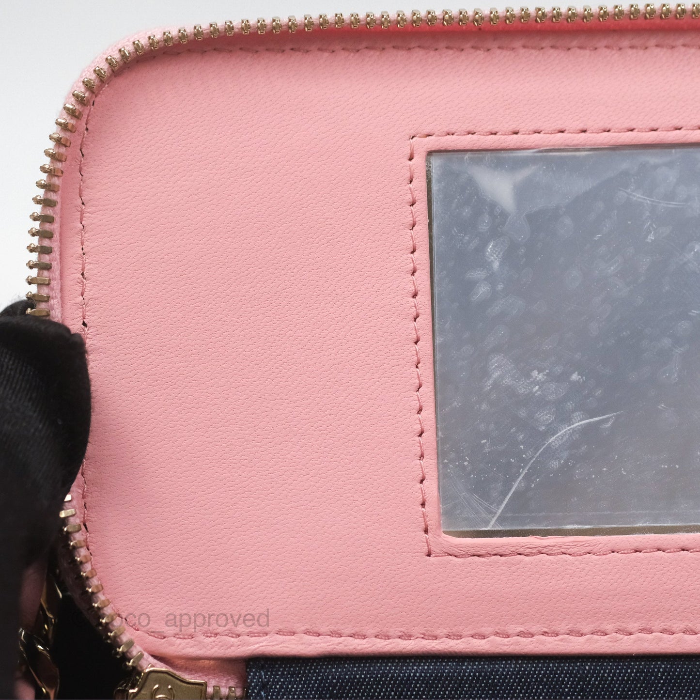 Chanel Resin Elegant Chain Vanity Case Pink Lambskin Gold Hardware