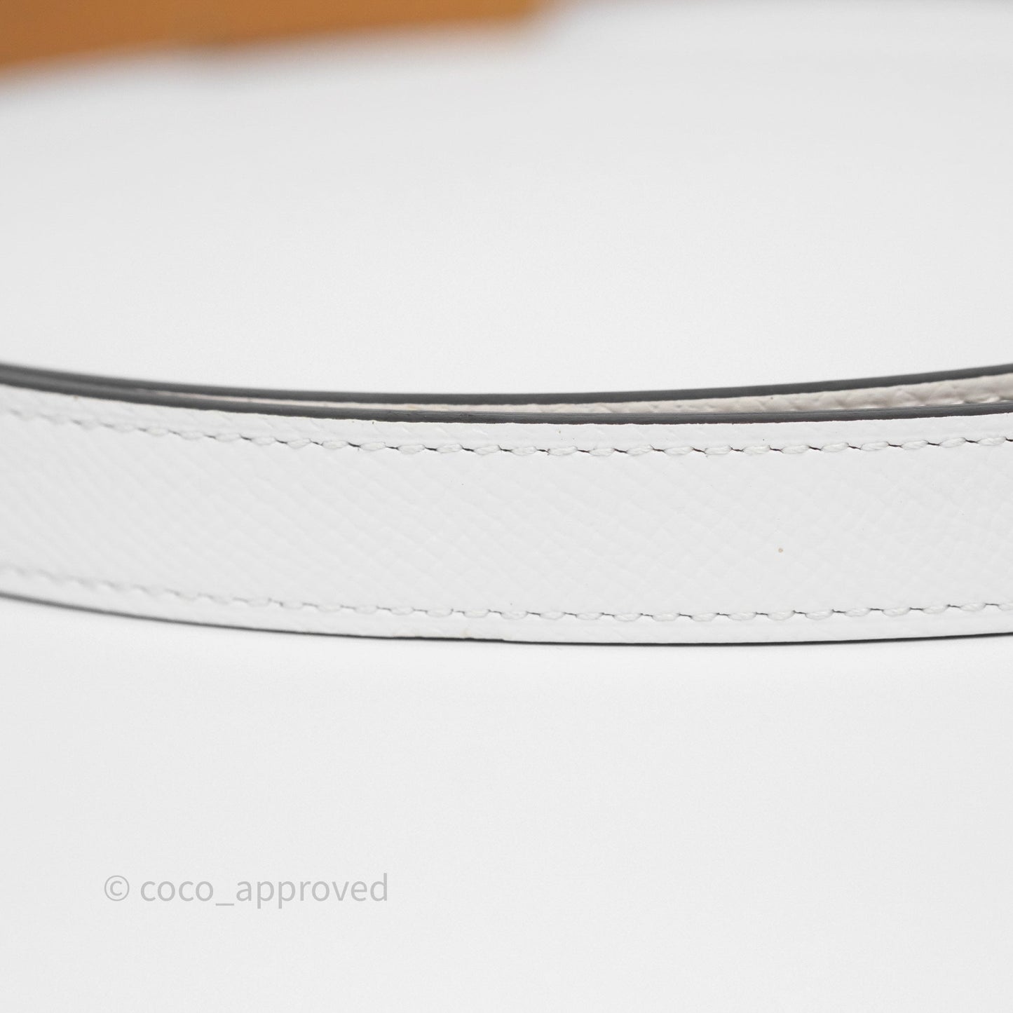 Hermès Kelly Buckle Belt Blanc 01 Epsom Rose Gold Hardware
