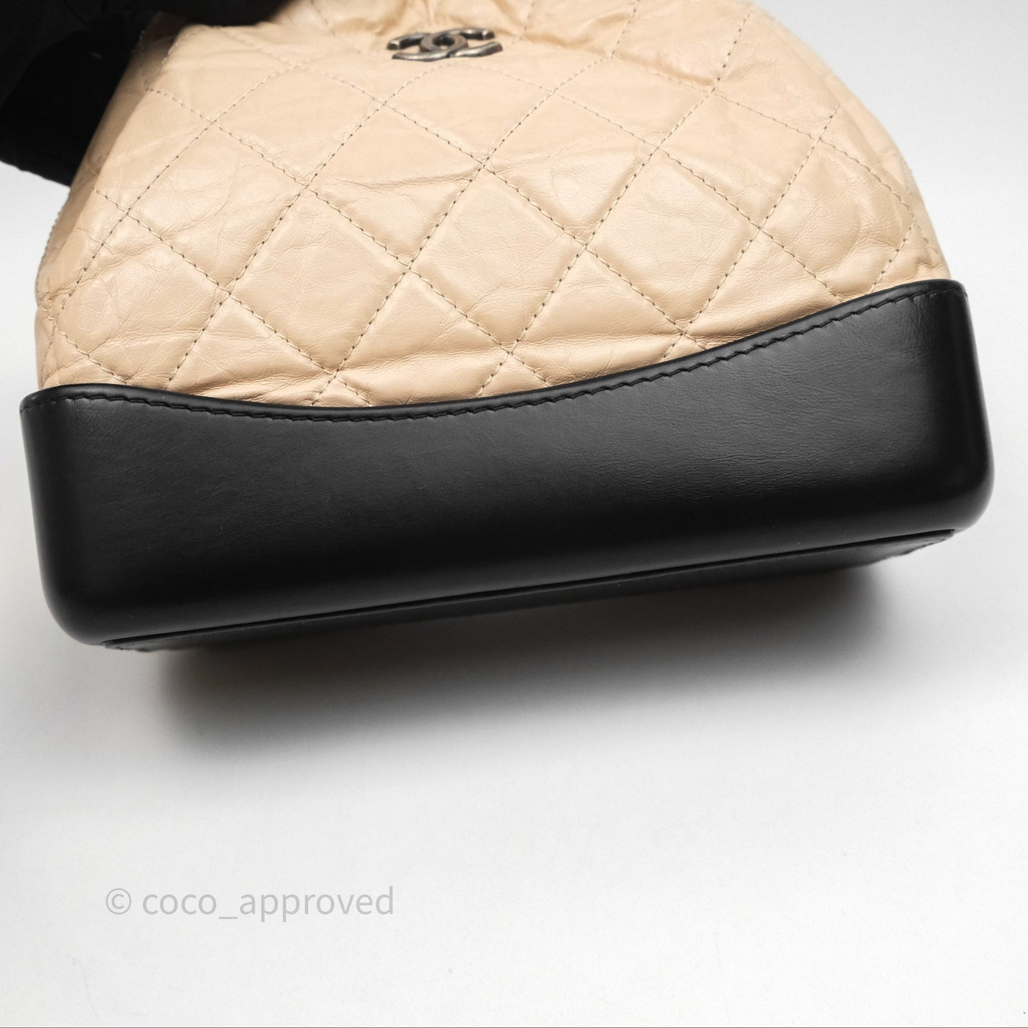 Chanel Quilted Small Gabrielle Backpack Black/Beige Aged Calfskin