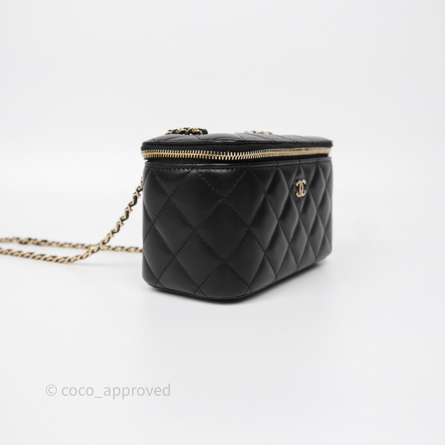 Chanel Classic Vanity with Chain Black Lambskin Gold Hardware