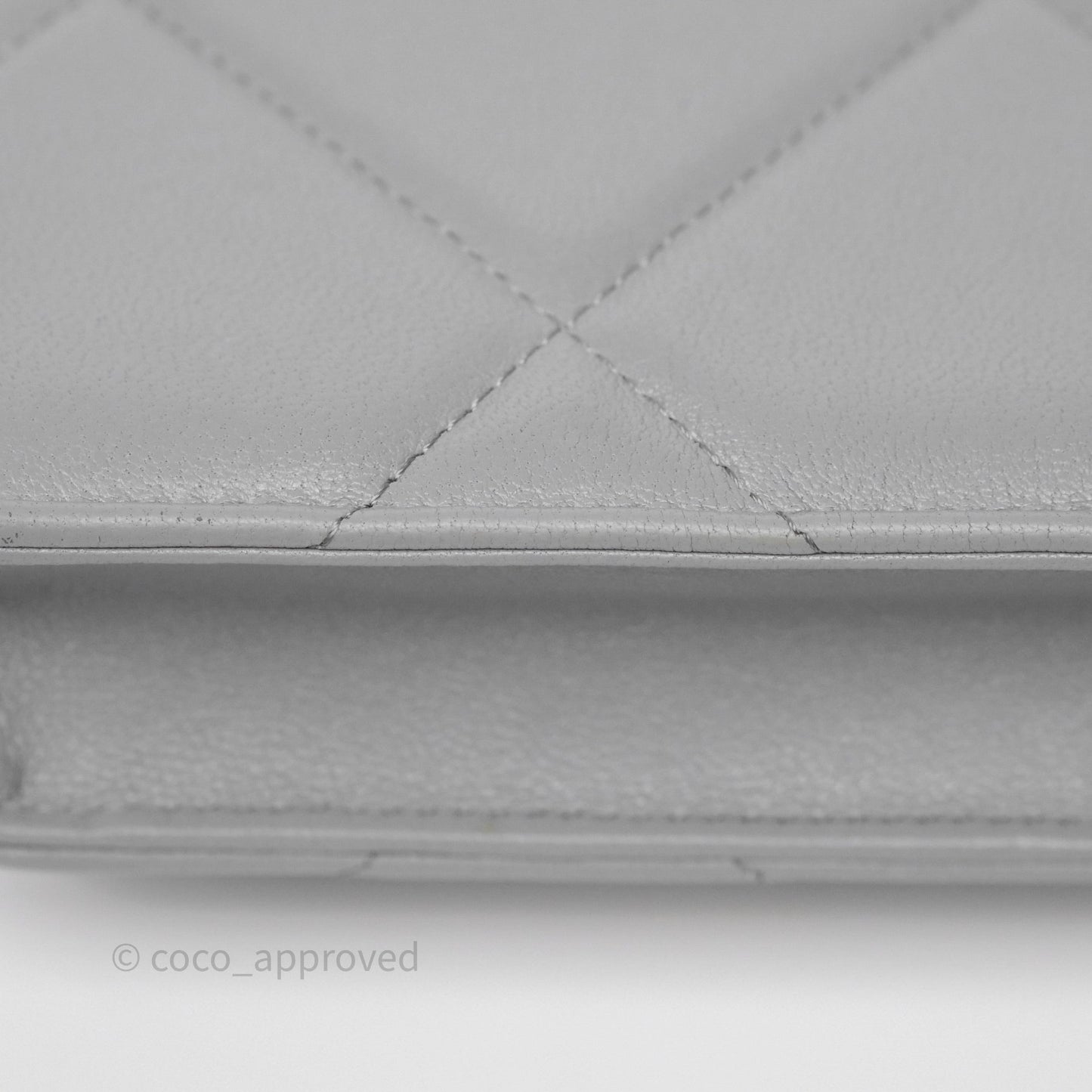 Chanel 19 Wallet on Chain WOC Grey Lambskin Mixed Hardware