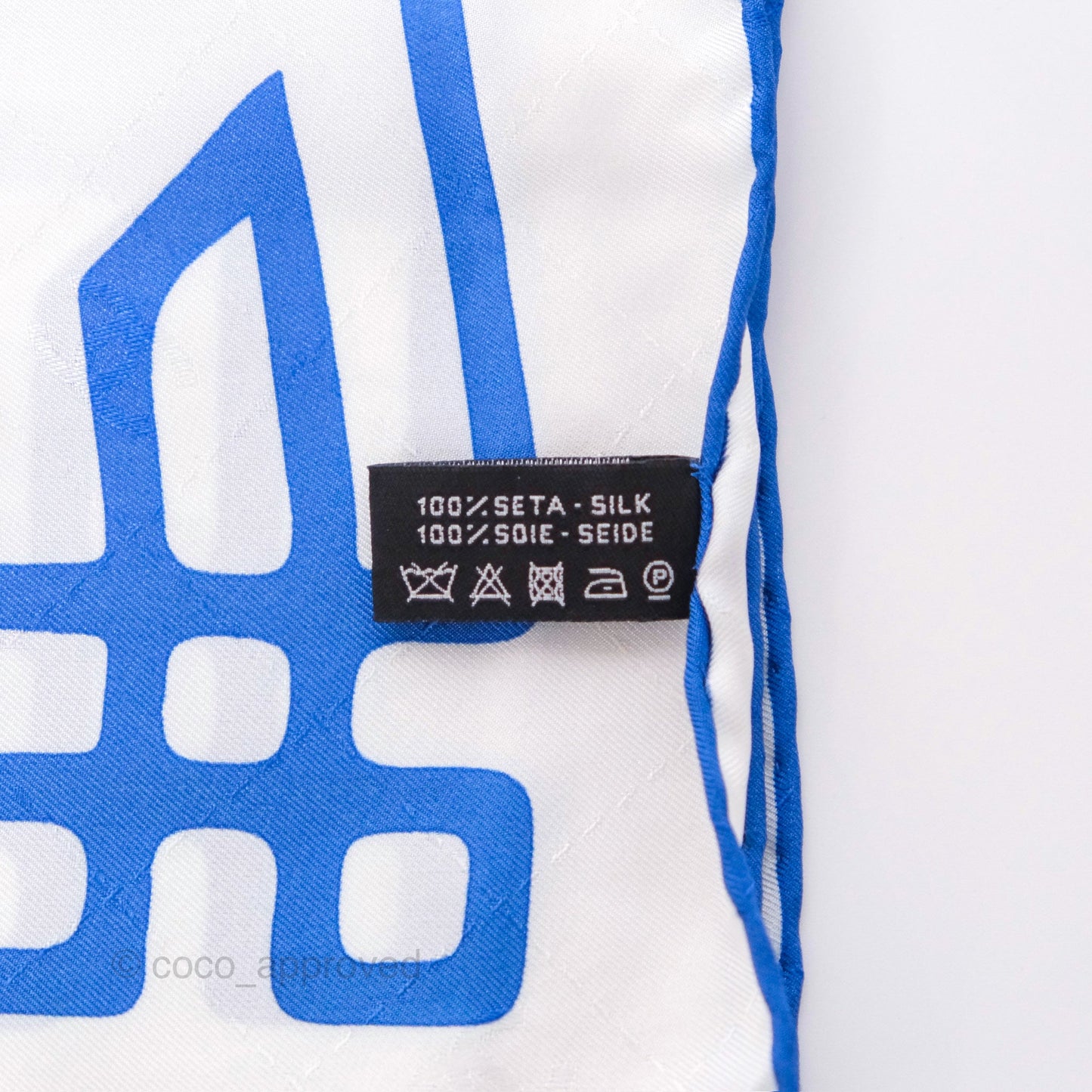 Chanel Silk Scarf 90cm White Gradient Blue Purple