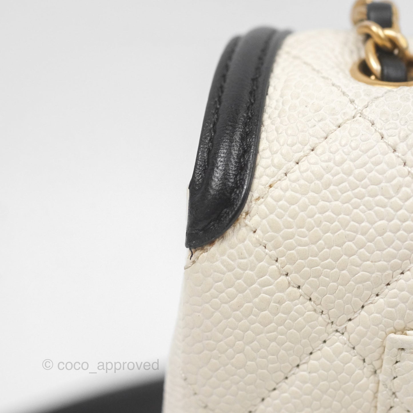 Chanel Small CC Filigree Flap Quilted Ivory Caviar